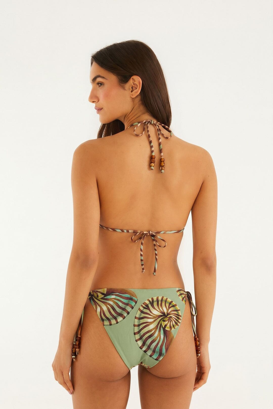 Top de Bikini Triangular con Anudado al Cuello