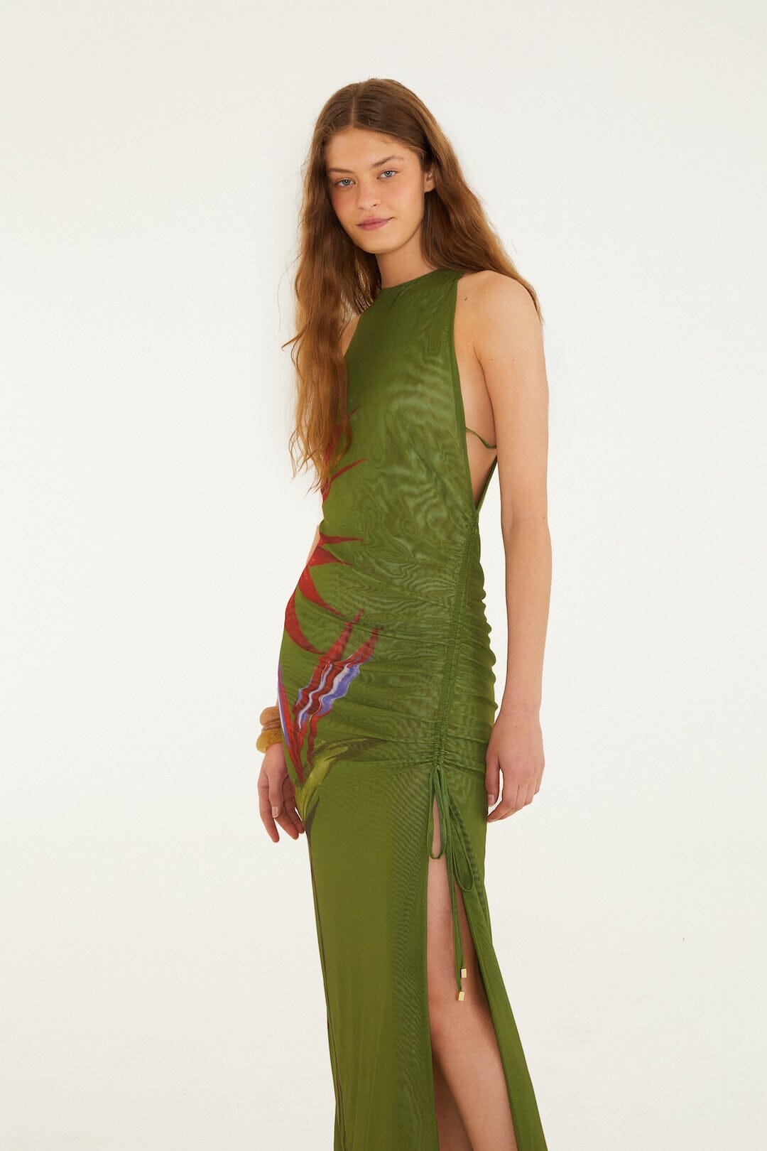 Maxi Vestido Verde Oscuro Strelitzia