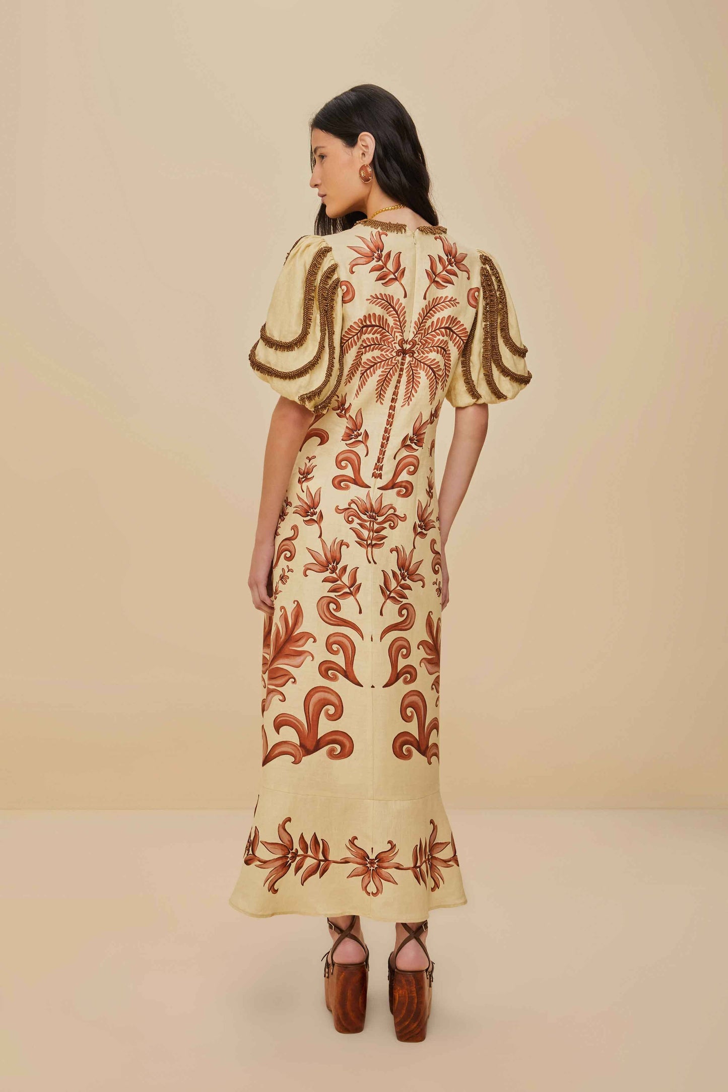 Vestido largo de lino Milani Euroflax™ Premium