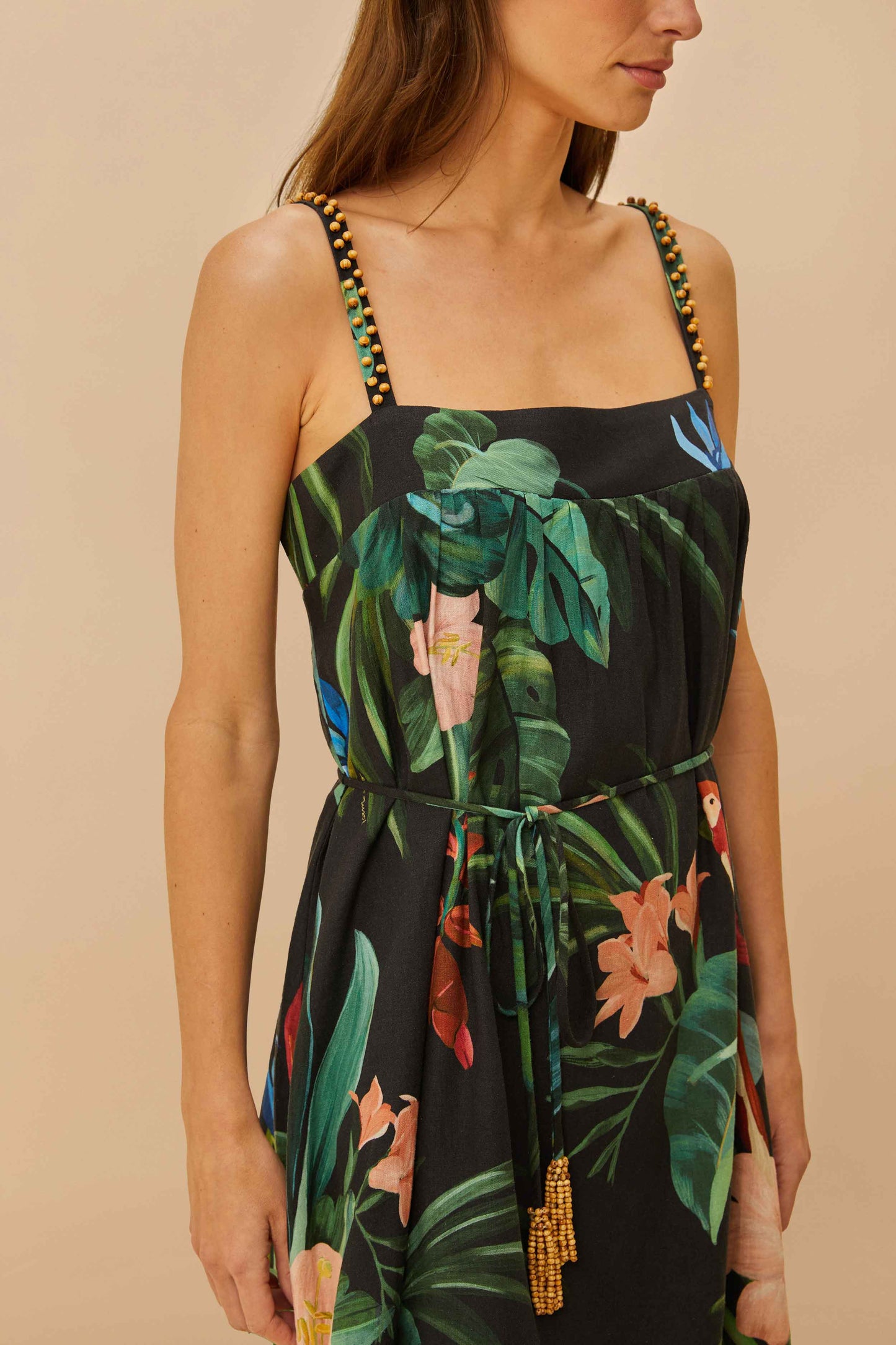 minivestido negro sin mangas de fiesta de guacamayo de medianoche