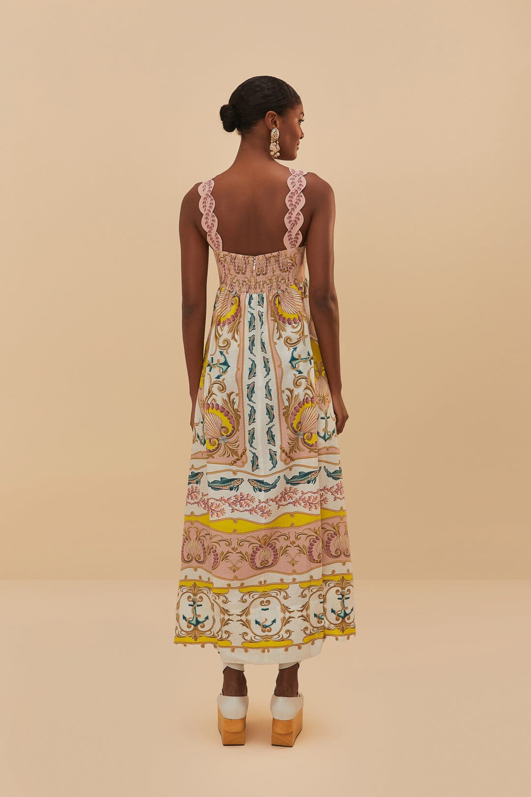 Off-White Maritime Magic LENZING™ ECOVERO™ Euroflax™ Maxi Vestido