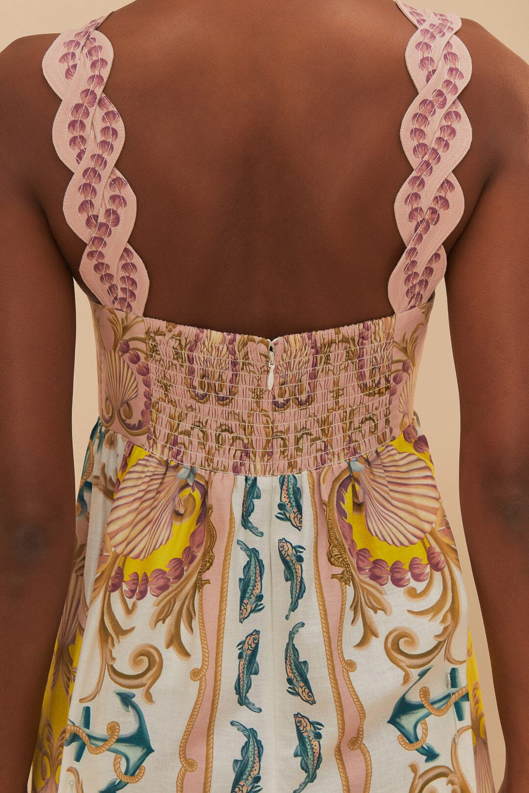 Off-White Maritime Magic LENZING™ ECOVERO™ Euroflax™ Maxi Vestido