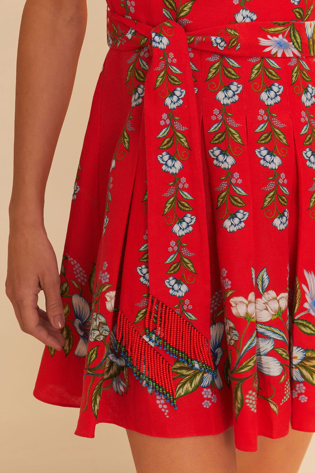 Mini Vestido Red Sweet Bloom Bouquet LENZING™ ECOVERO™ Euroflax™