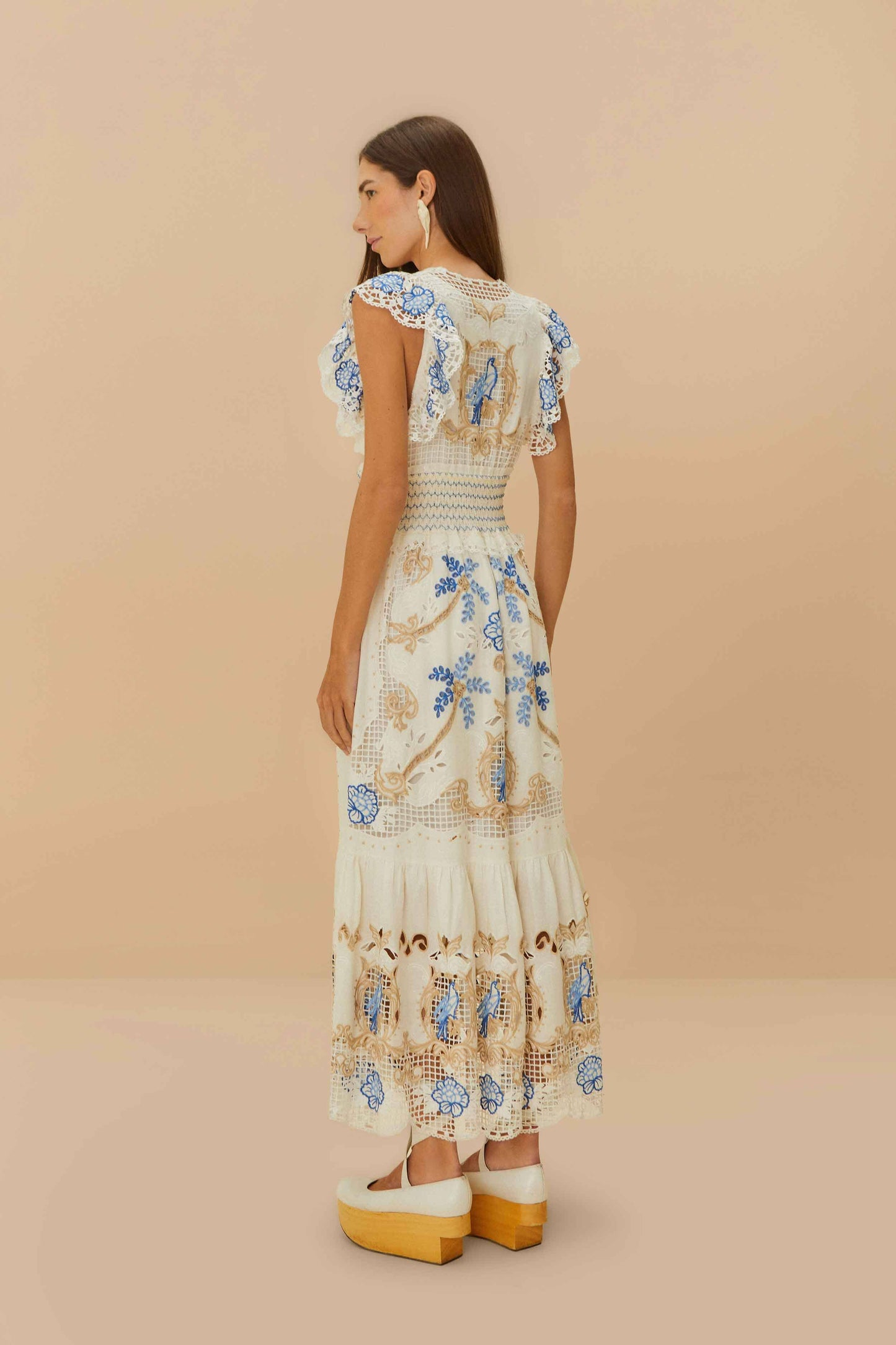 Maxivestido romántico Richelieu LENZING™ ECOVERO™ Euroflax™ de Off-White