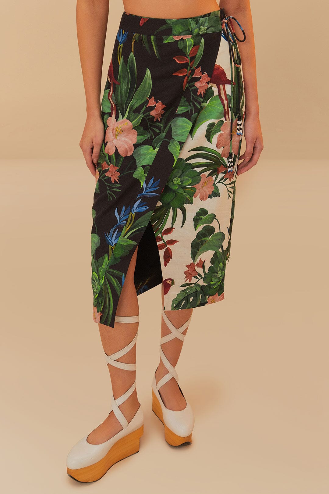 Mixed Midnight Macaw Fiesta LENZING™ ECOVERO™ Euroflax™ Falda Midi