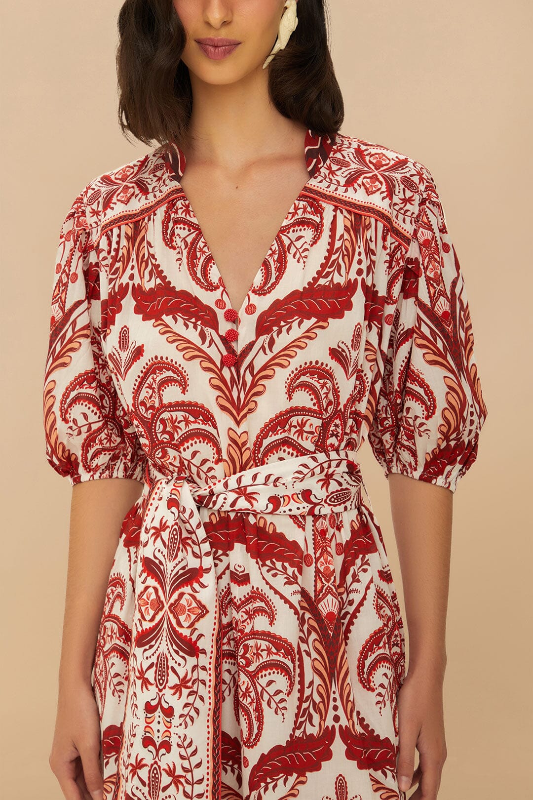 Maxivestido con cinturón Off-White Tropical Cameo