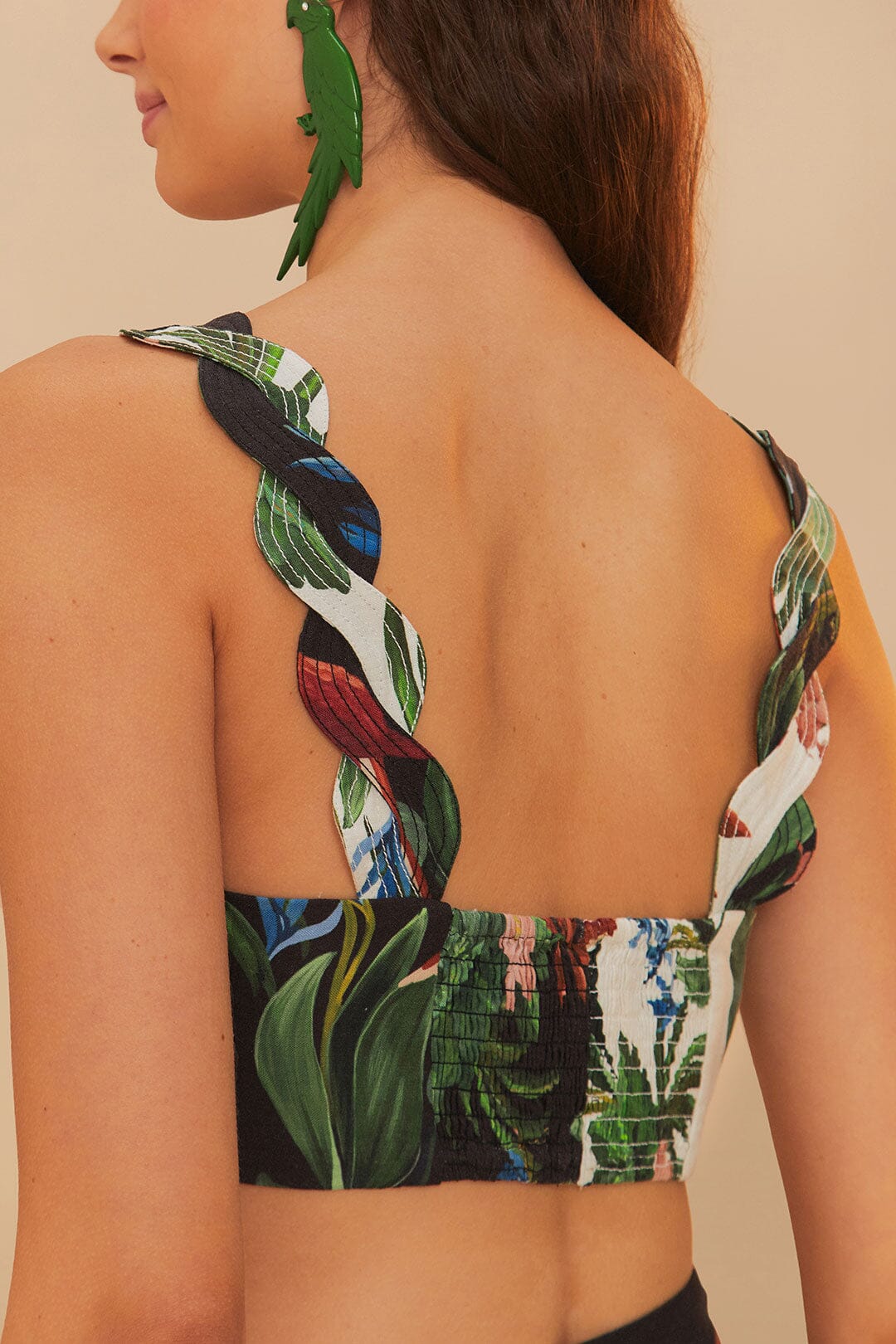 Mixed Midnight Macaw Fiesta Wavy Crop Top