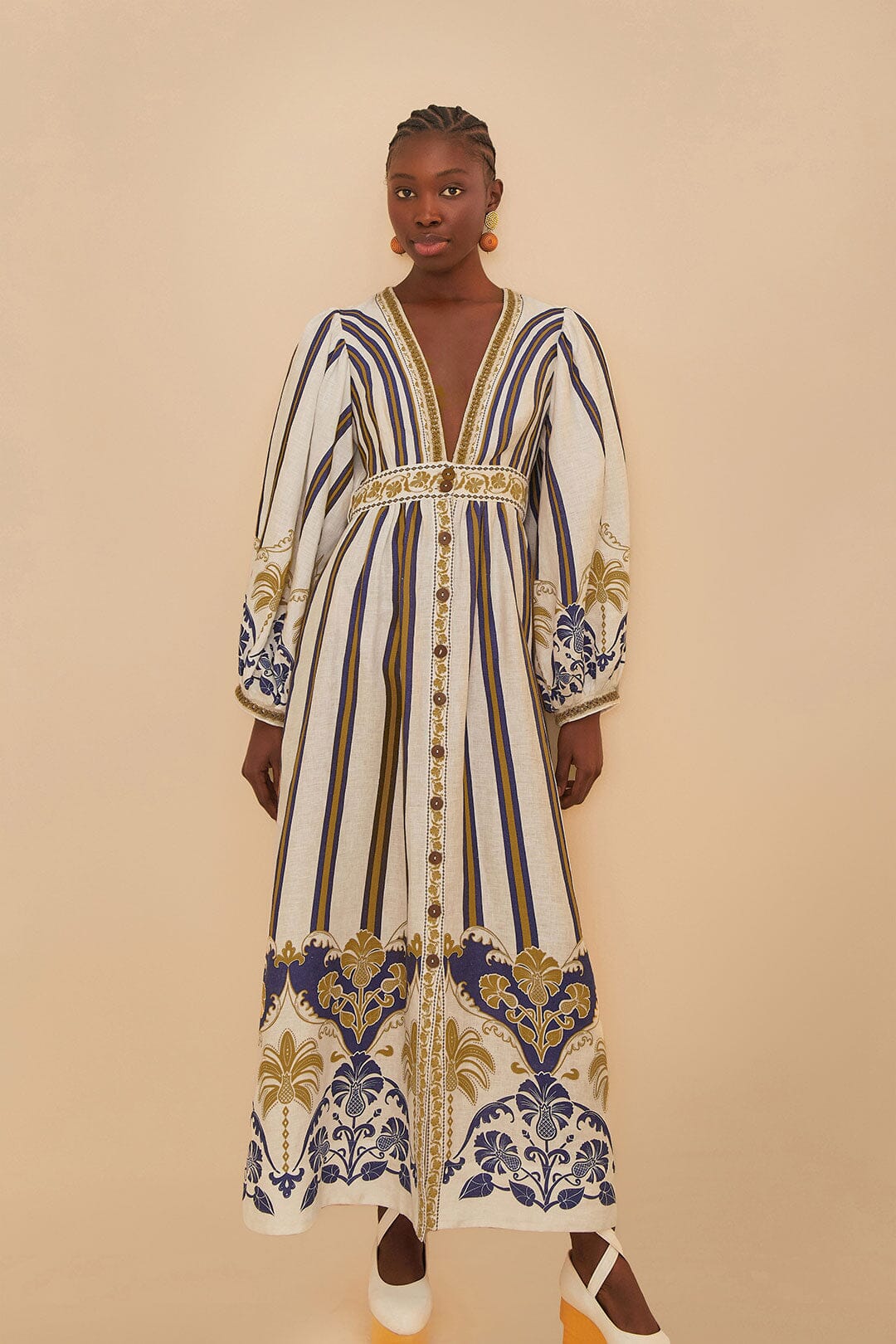 Maxi Vestido Deco Piña Off-White