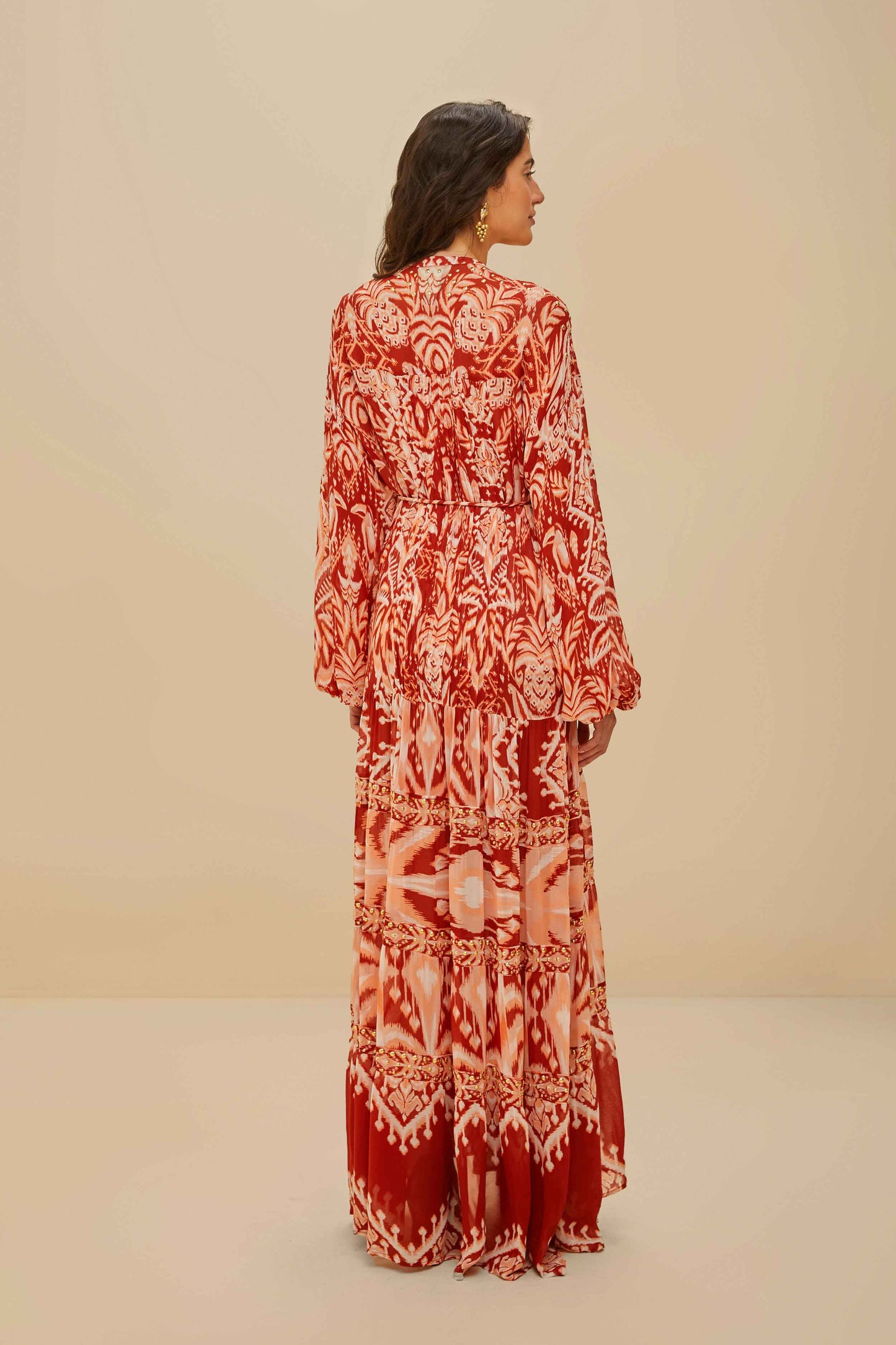 Maxi vestido de estampado tropical