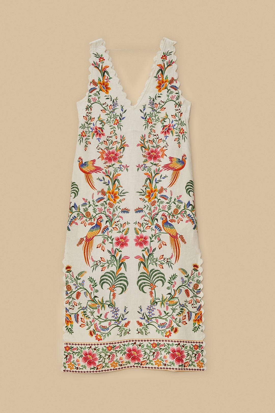 Maxi vestido de lino premium euroflax™ Bosque delicado