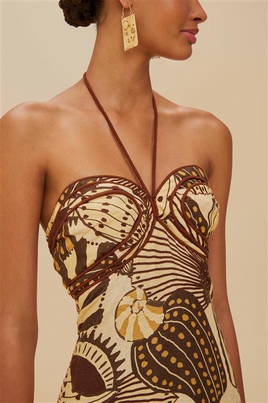 Maxivestido Shell Mix Sand