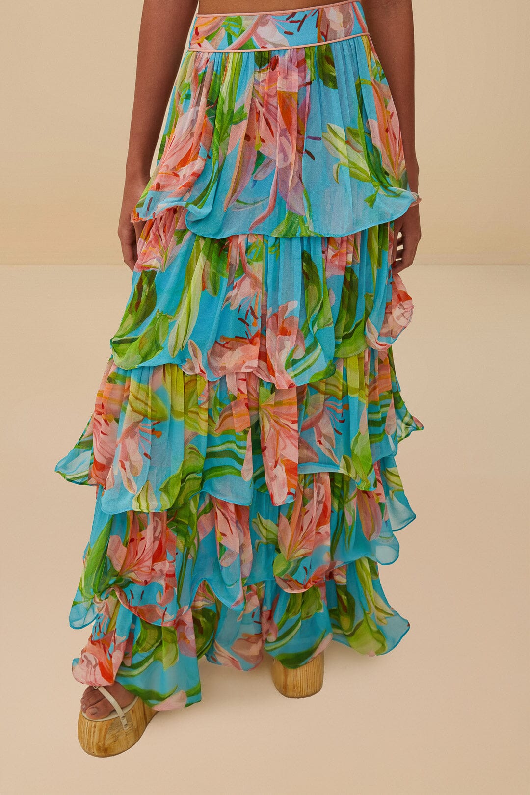 Maxifalda de flores de lis azules