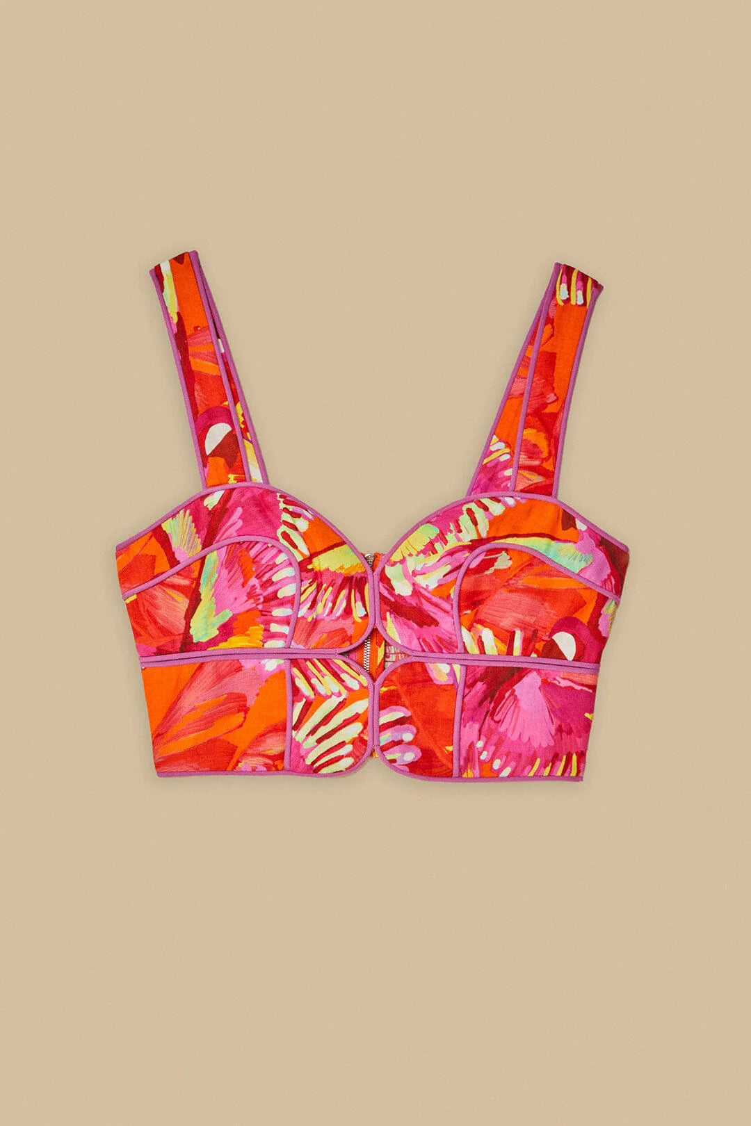 Crop Top Orange Flying Birds LENZING Euroflax