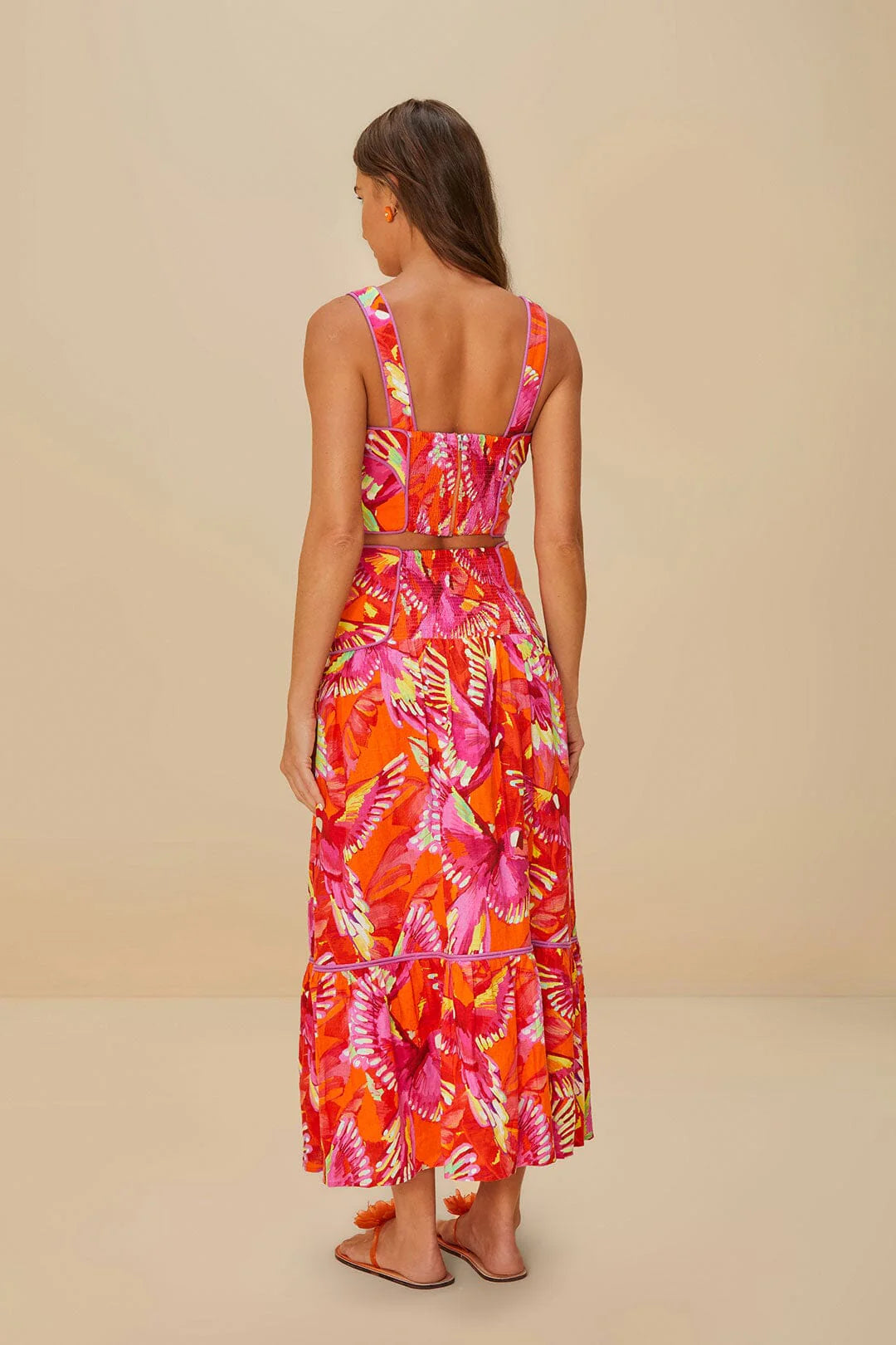 Maxi Falda Orange Flying Birds lenzing™ ecovero™ euroflax™