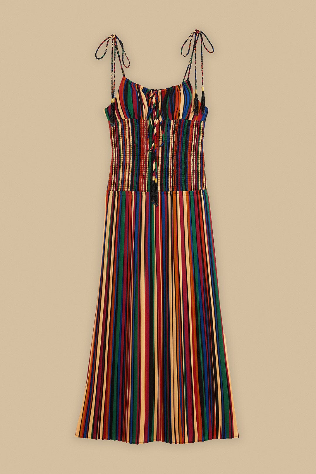Vestido Midi Rayas Pipa Multicolor