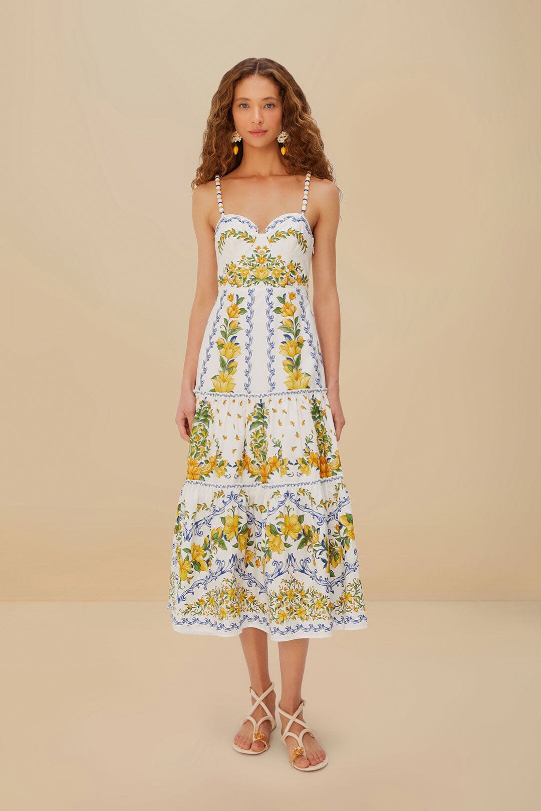 Vestido midi de algodón orgánico Off-White Sicily