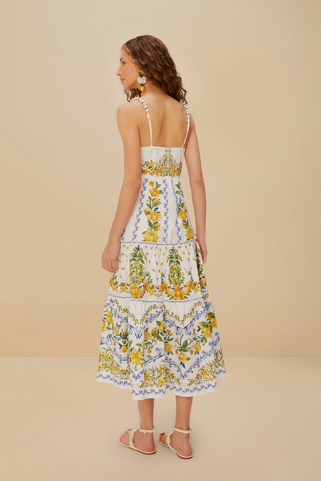 Vestido midi de algodón orgánico Off-White Sicily