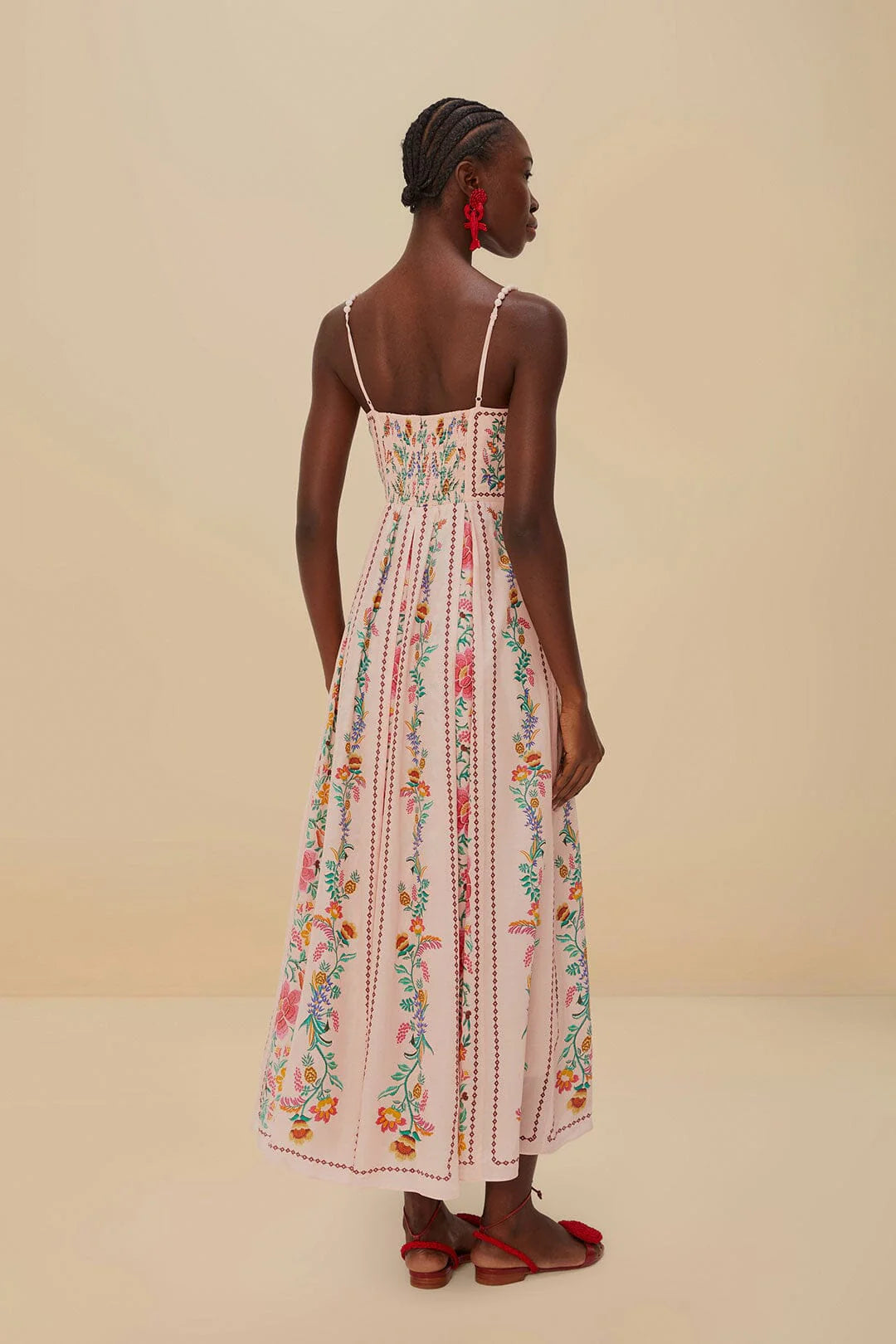 Maxivestido rosa bosque delicado