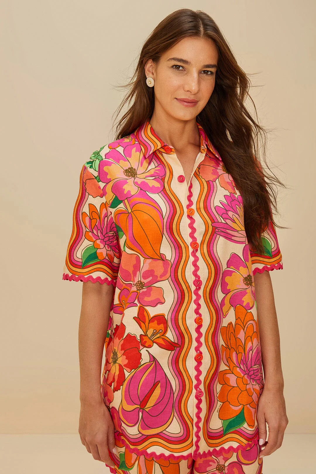 Camisa beige spring affair lenzing™ ecovero™ euroflax™.