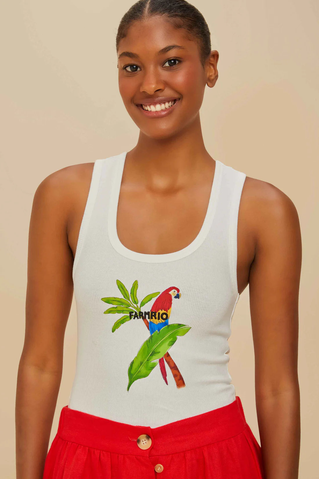 Camiseta sin mangas Farmrio Macaw