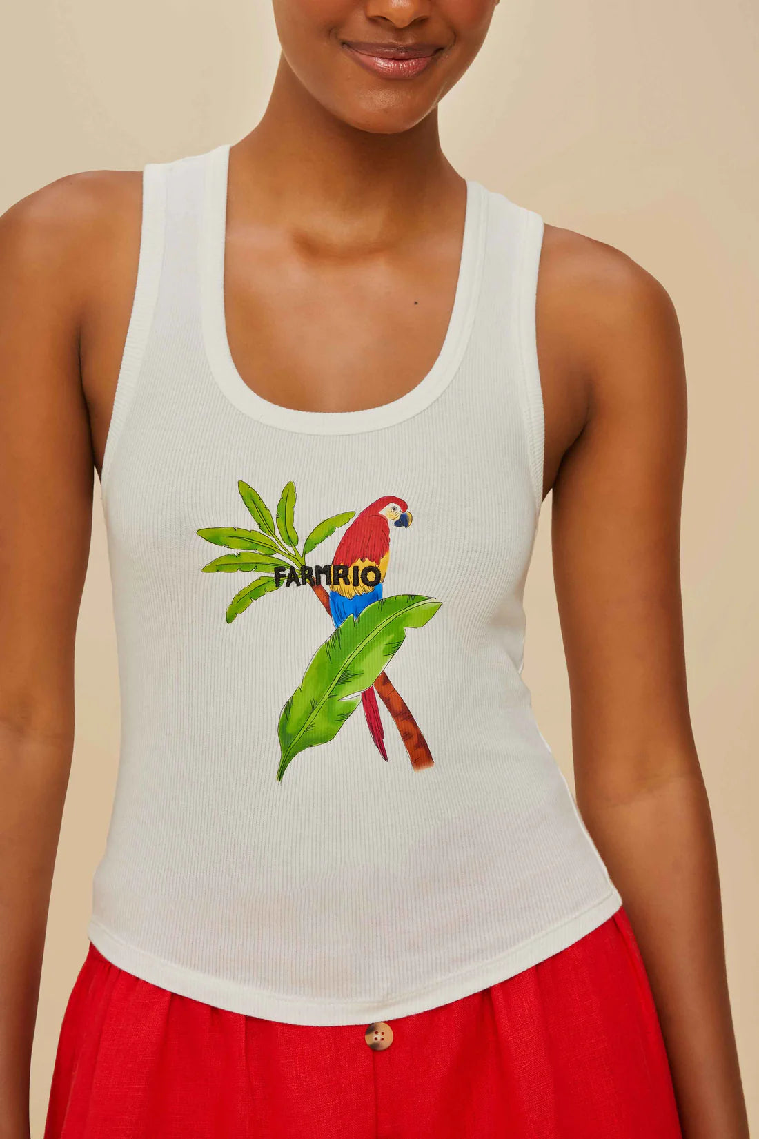 Camiseta sin mangas Farmrio Macaw