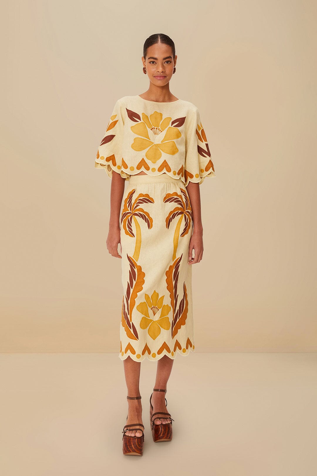 Blusa de lino de primera calidad Sand Summer Cutwork Euroflax™