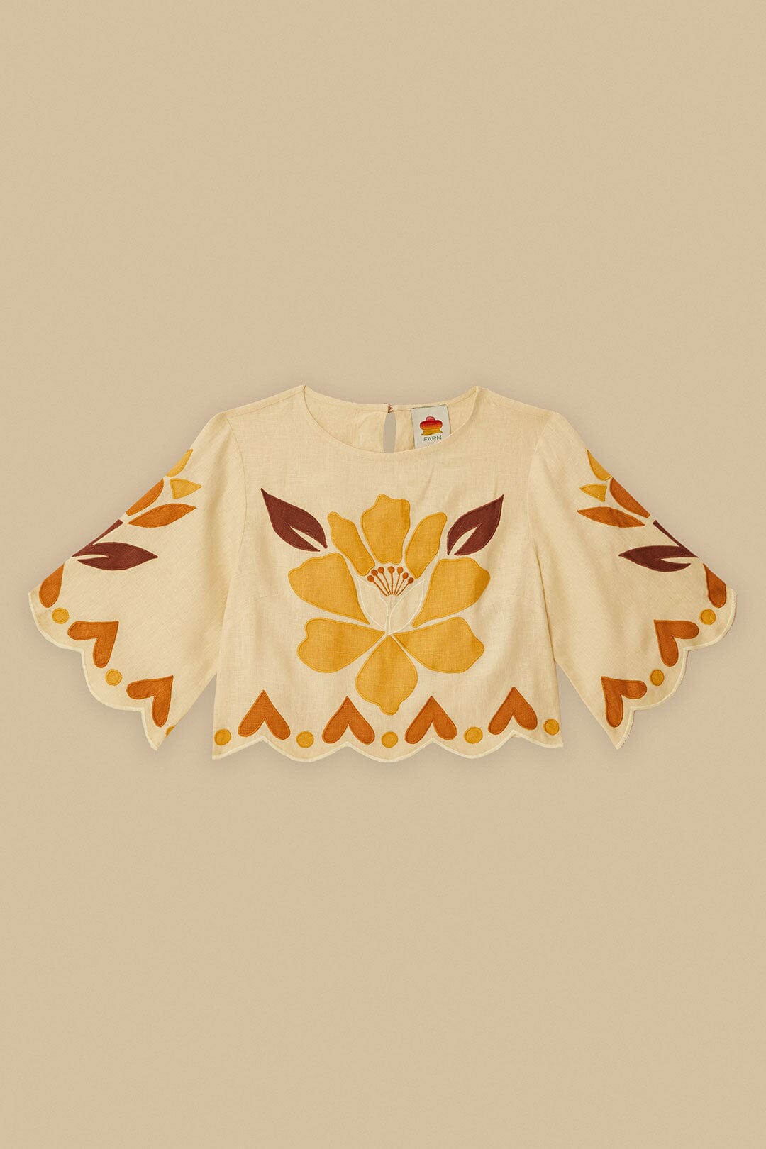 Blusa de lino de primera calidad Sand Summer Cutwork Euroflax™
