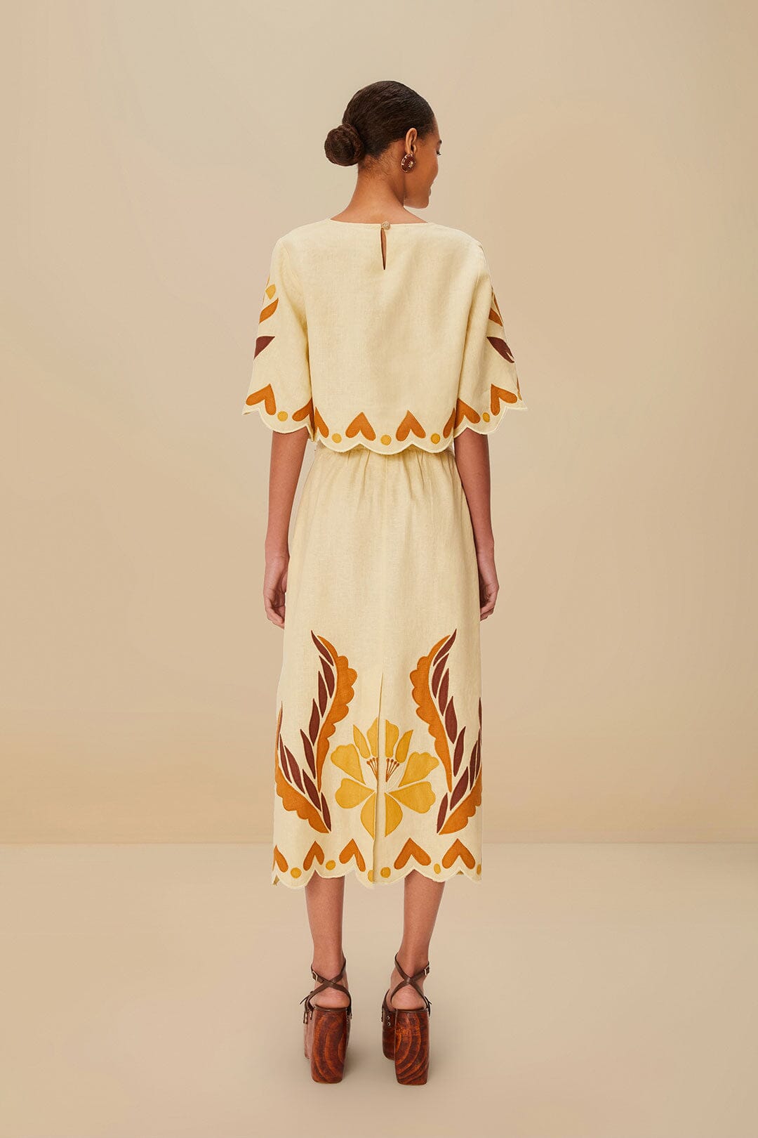 Falda de lino de primera calidad Sand Summer Cutwork Euroflax™