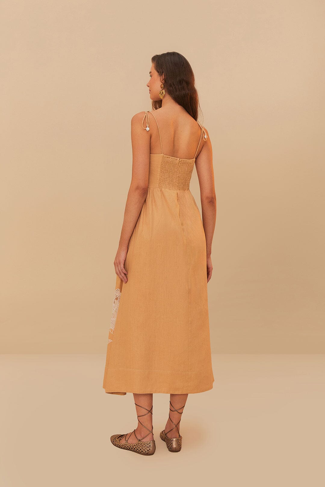 Sand Richelieu Euroflax™ Vestido Midi de lino de primera calidad