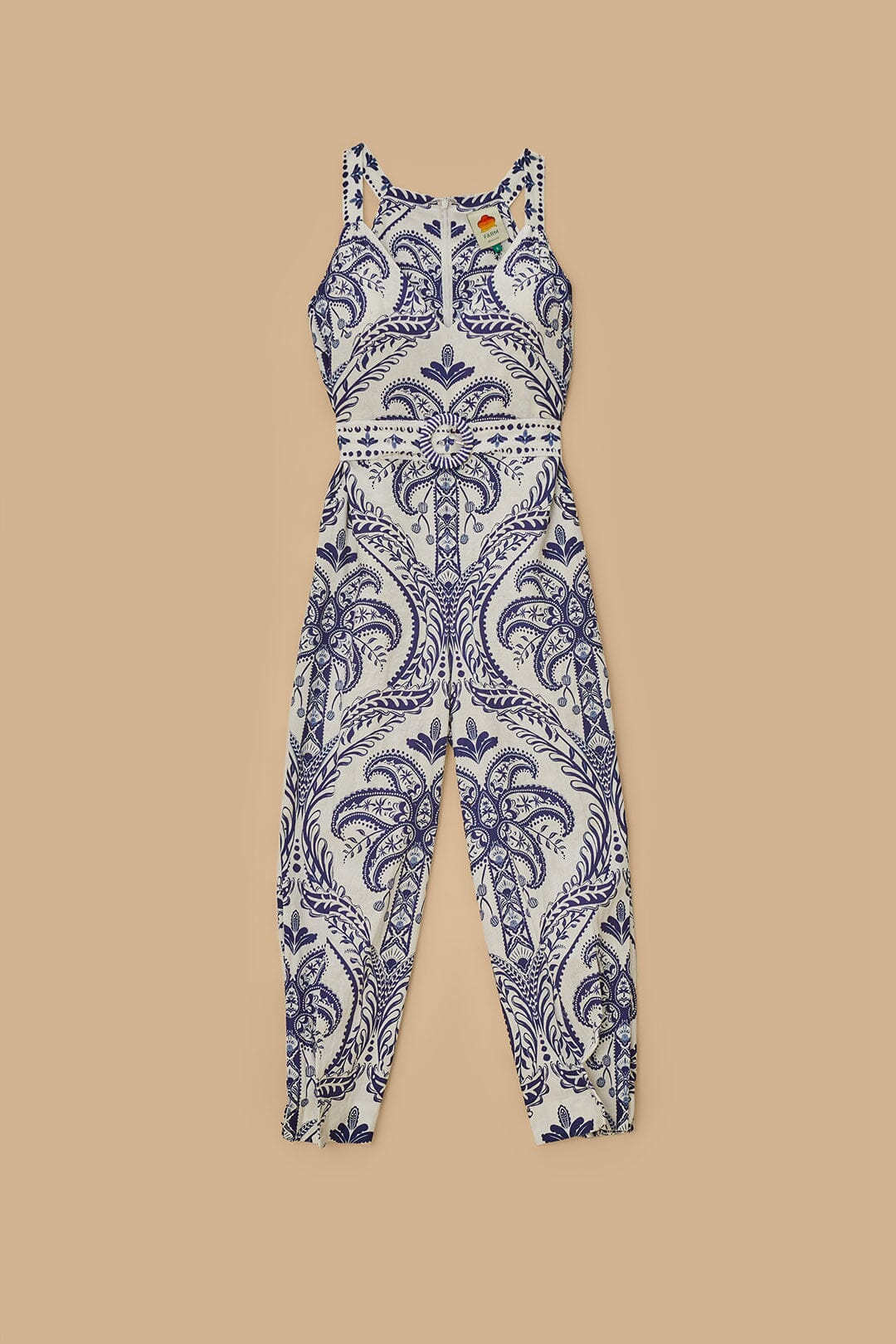 Off-White Tropical Cameo LENZING™ ECOVERO™ Euroflax™ Jumpsuit