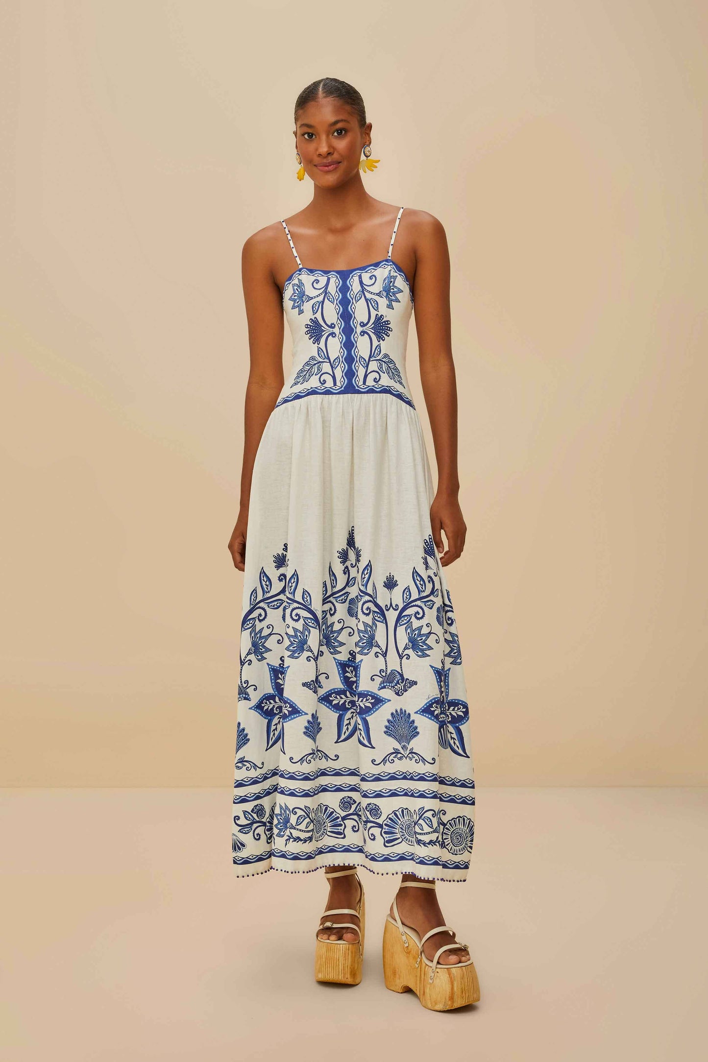 Vestido midi Shell Garden LENZING™ ECOVERO™ Euroflax™