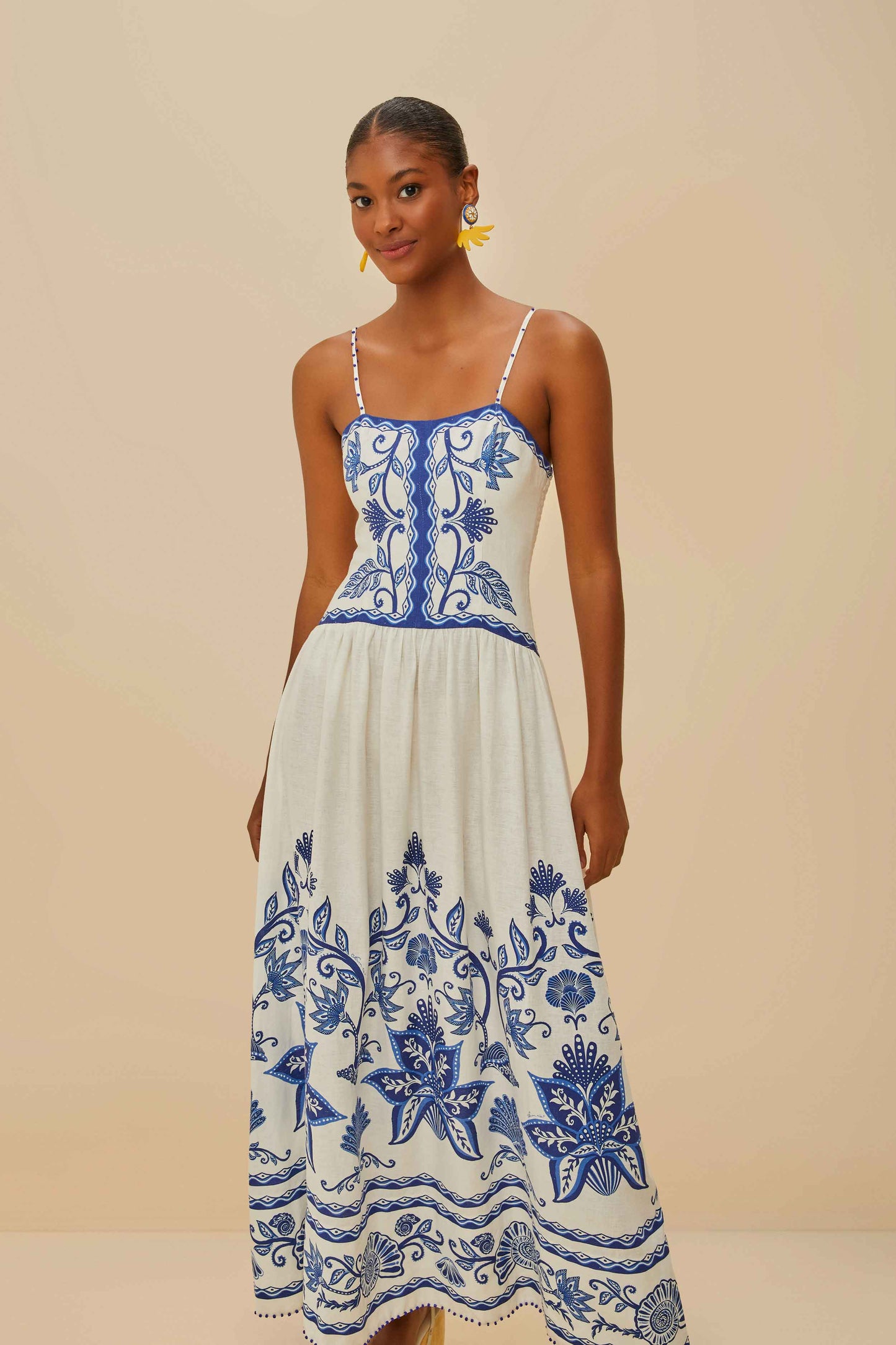 Vestido midi Shell Garden LENZING™ ECOVERO™ Euroflax™