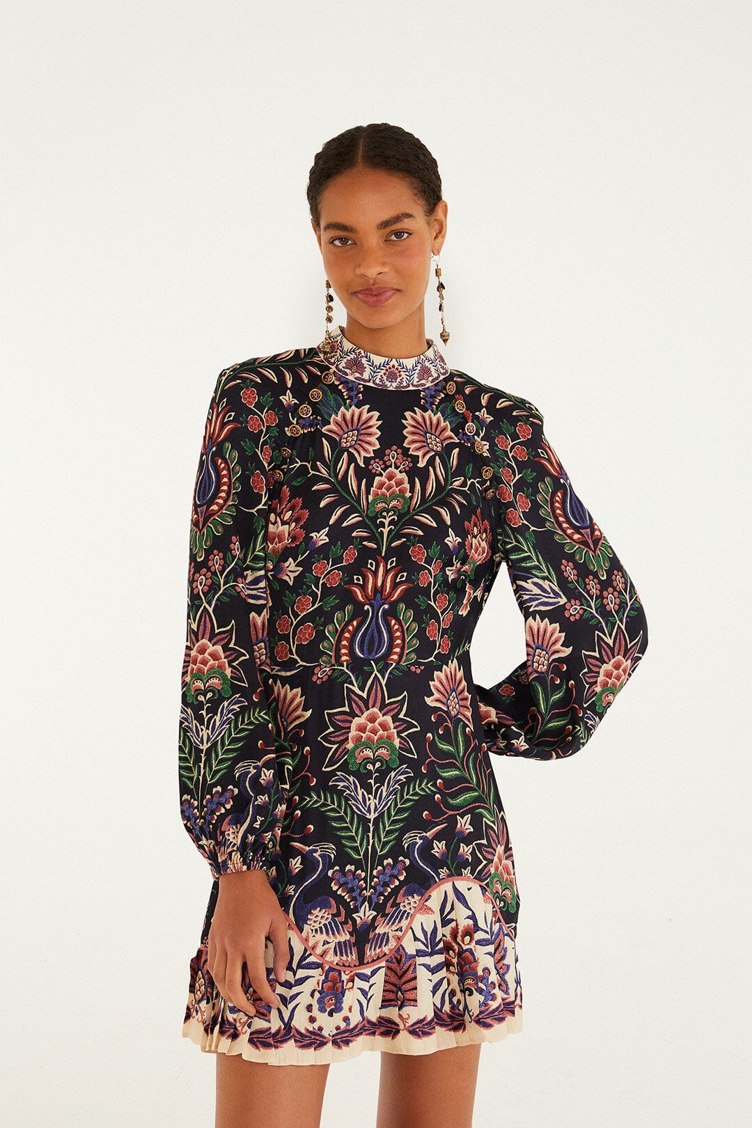 Black Marvelous Garden Lenzing™ Ecovero™ Mini Dress