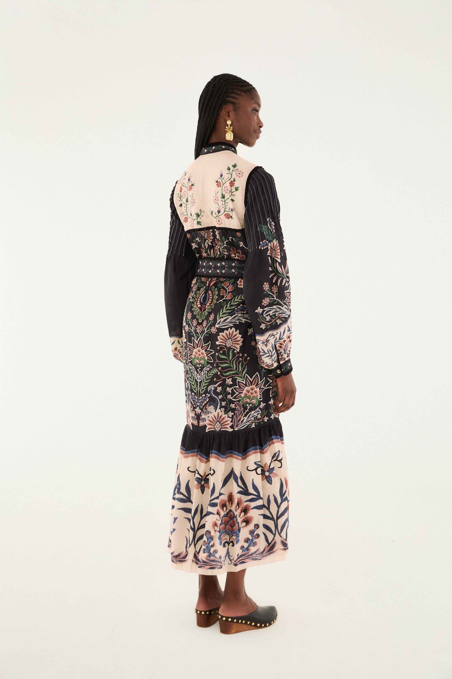 marvelous garden black long sleeve maxi dress