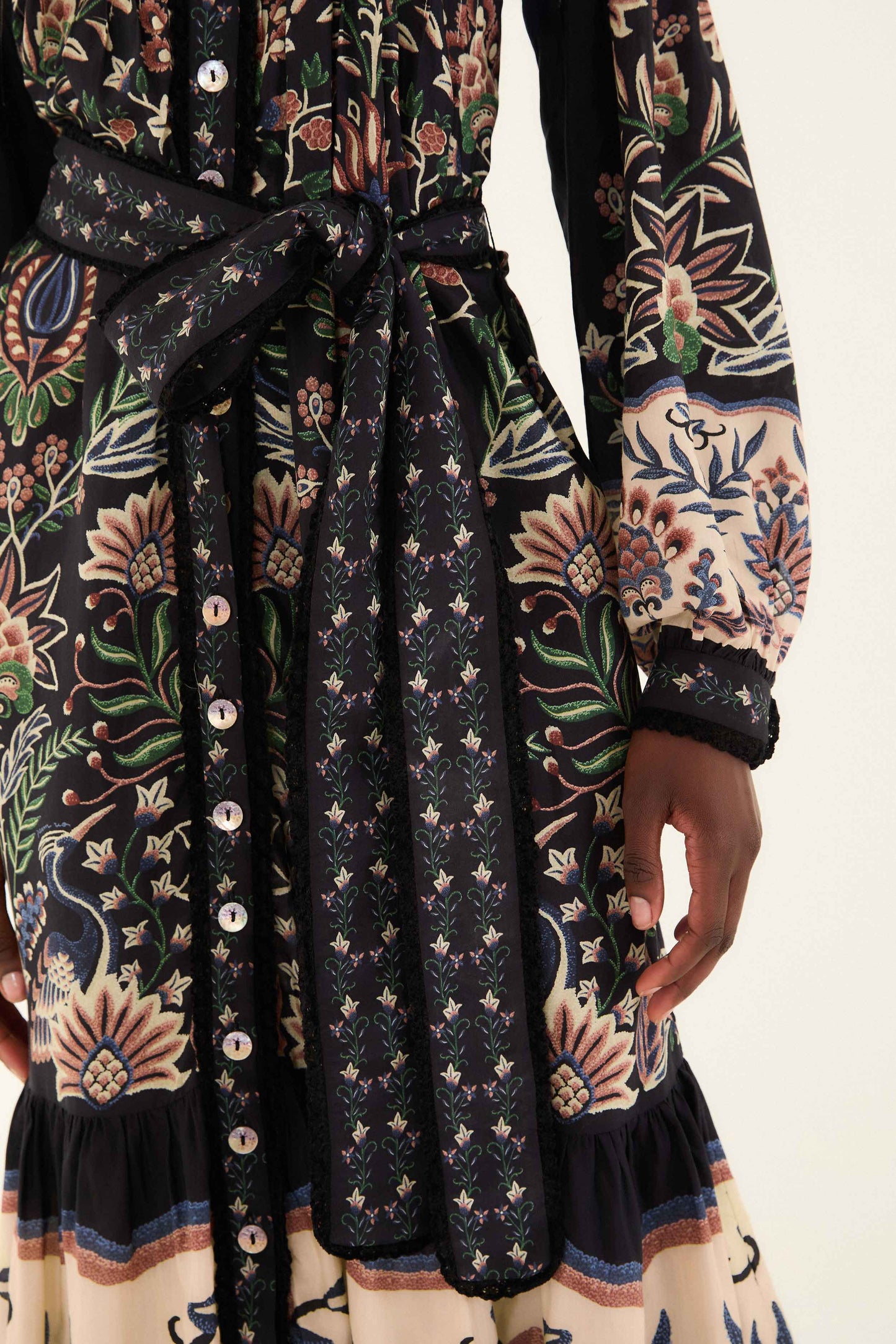 marvelous garden black long sleeve maxi dress