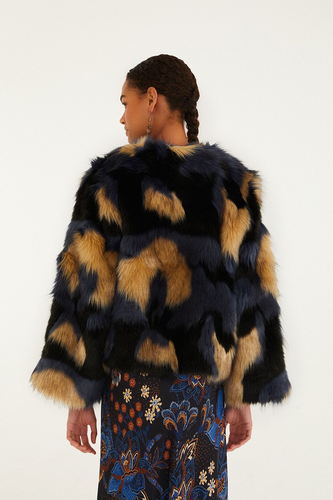fur coat multicolor