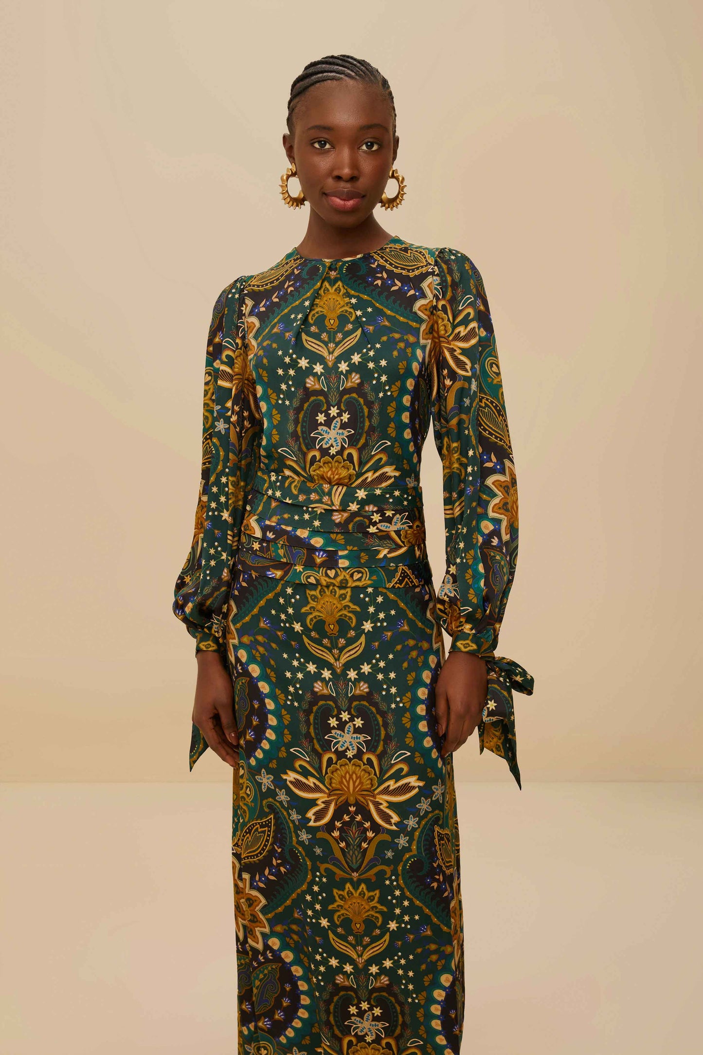 Maxi vestido de viscosa Jaipur negro LENZING™ ECOVERO™