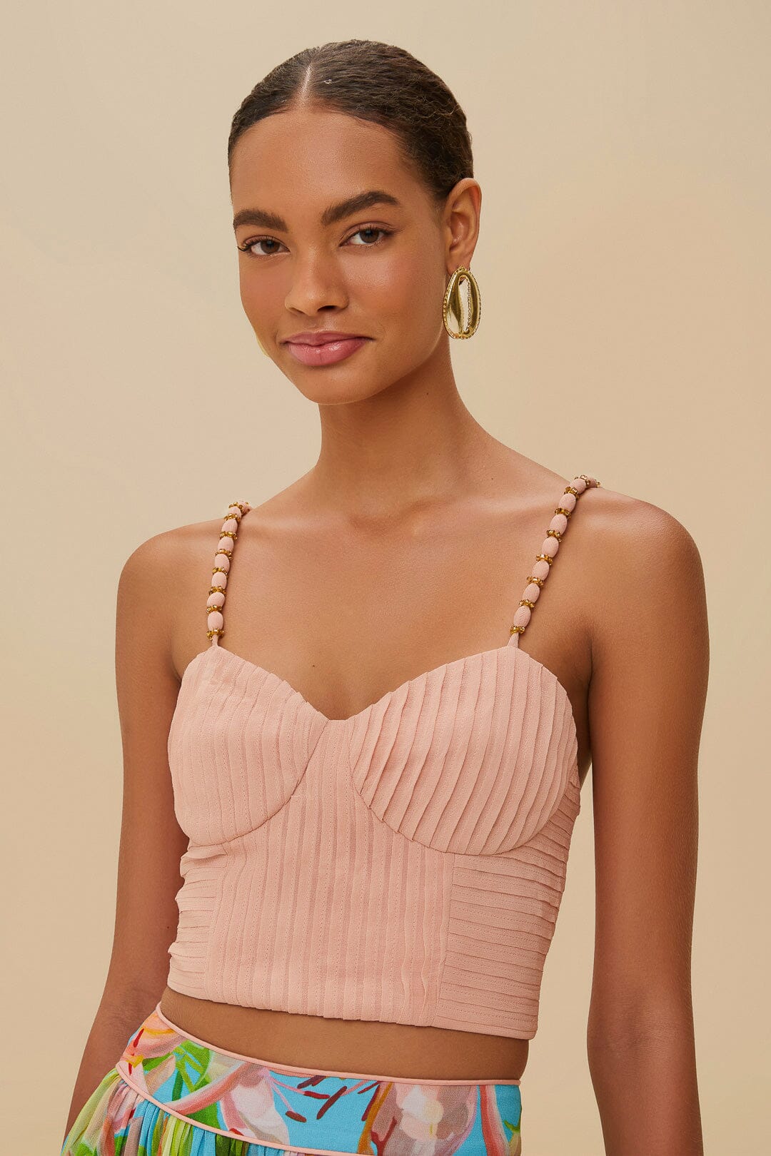 Top corsé rosa