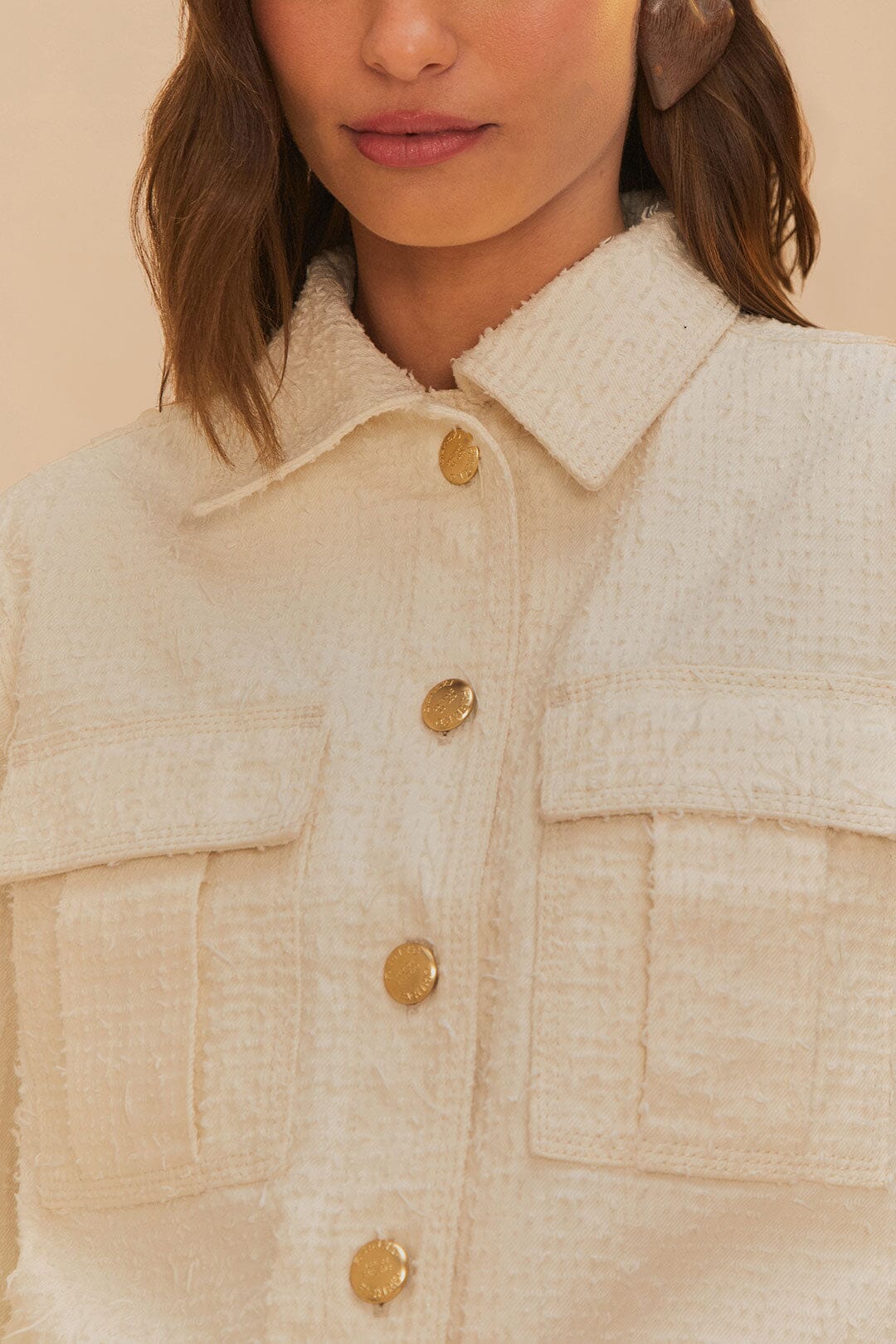 Chaqueta Off-White Twill Laser Crop