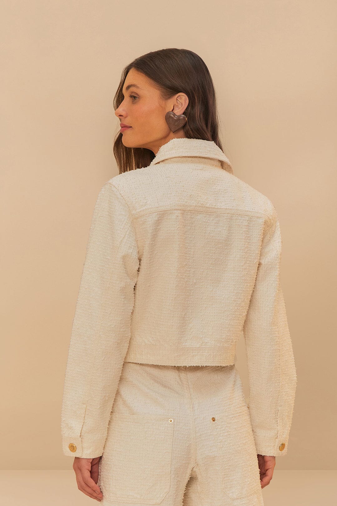 Chaqueta Off-White Twill Laser Crop