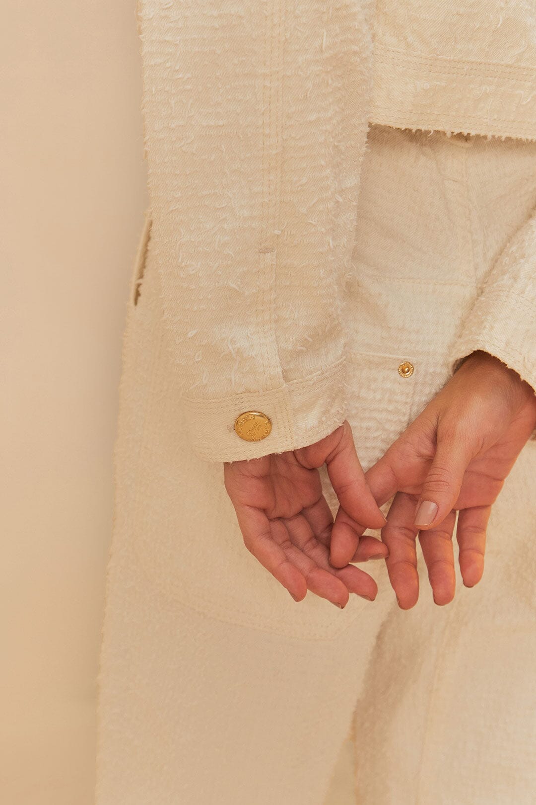 Chaqueta Off-White Twill Laser Crop