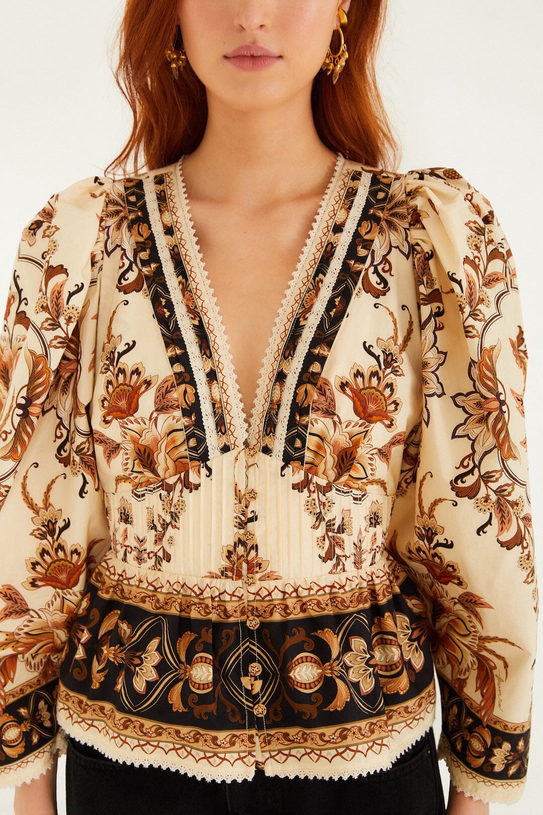 majestic garden sand blouse
