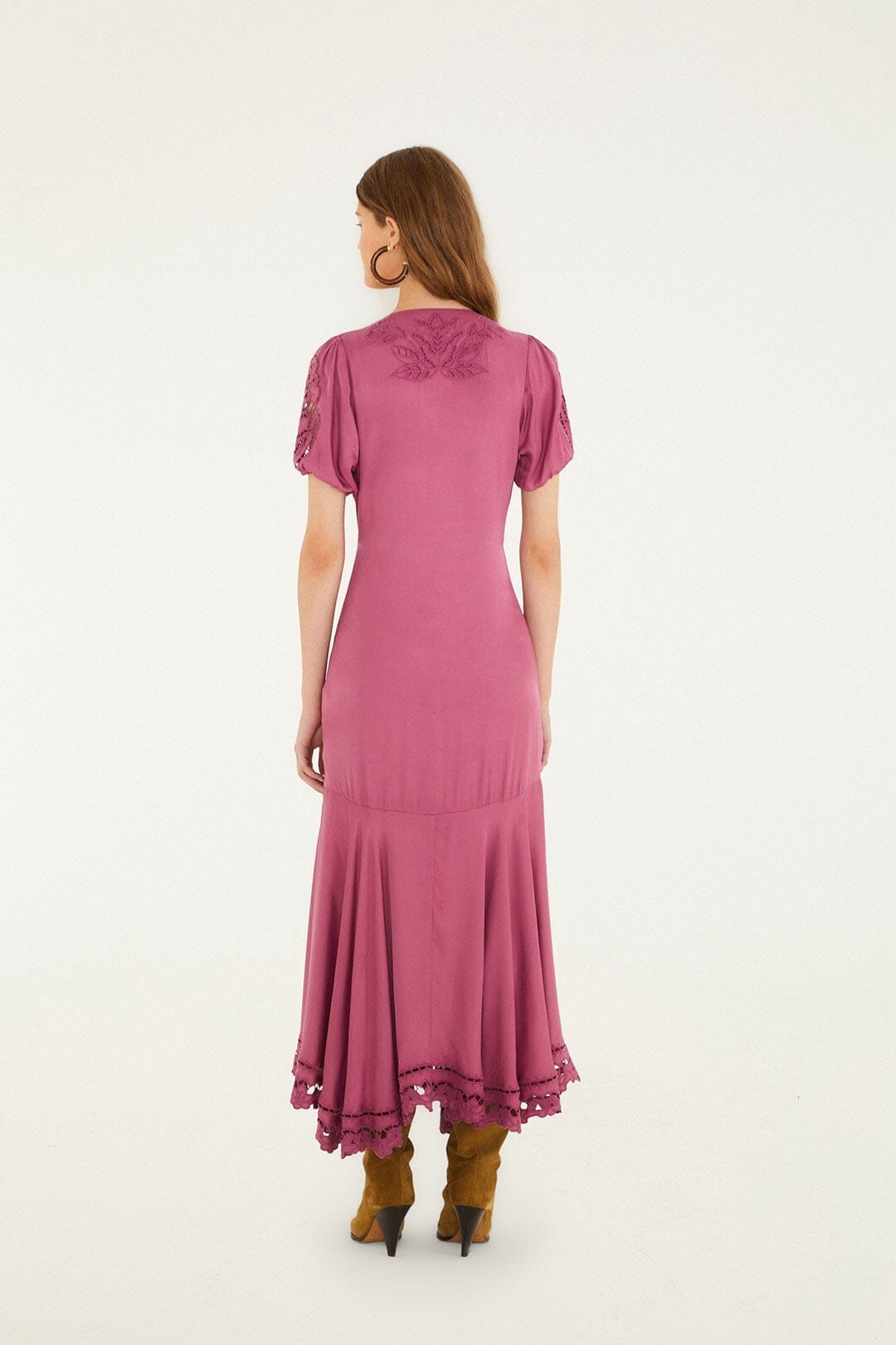 pink richilieu maxi dress
