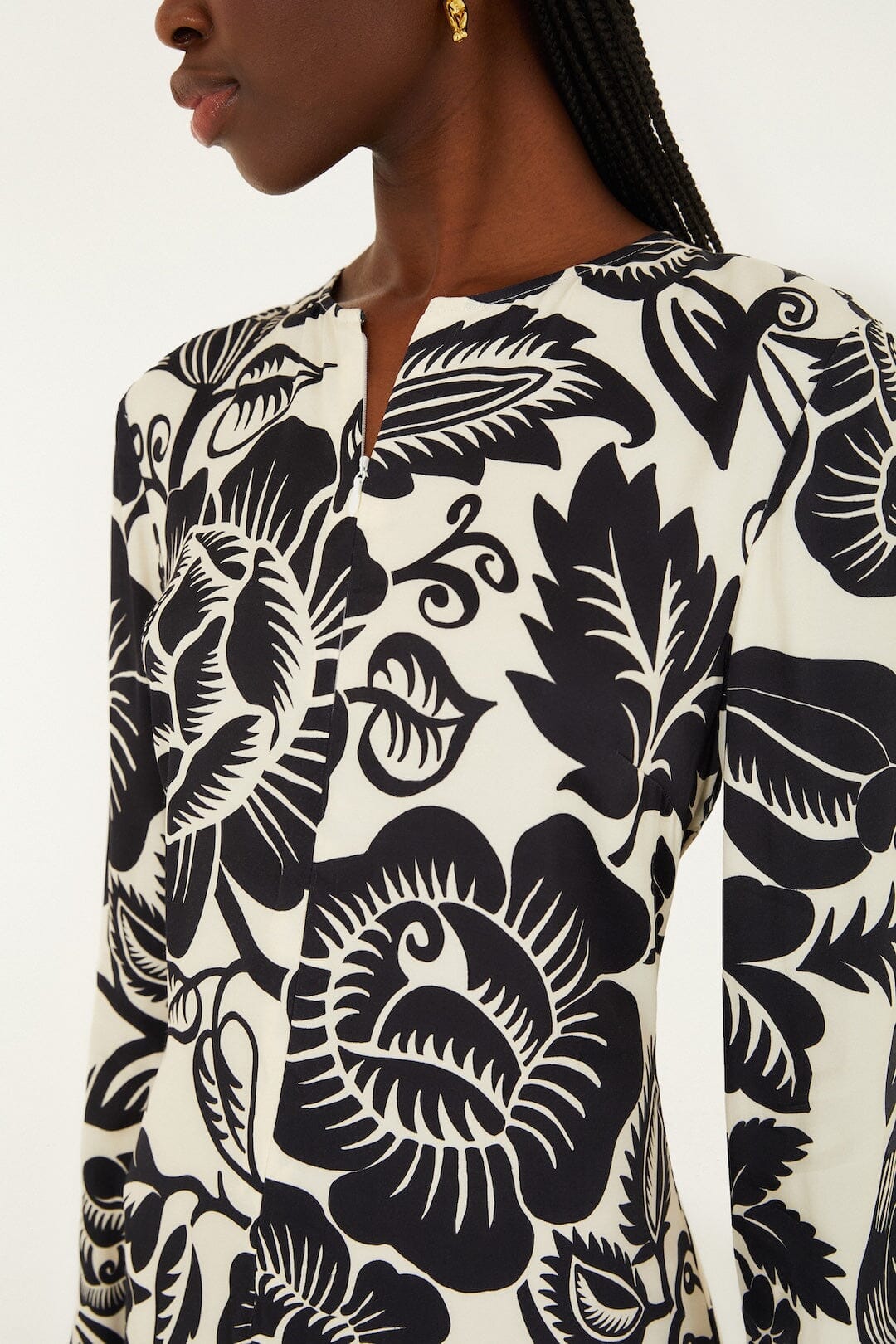 cashews and birds winter white maxi dress