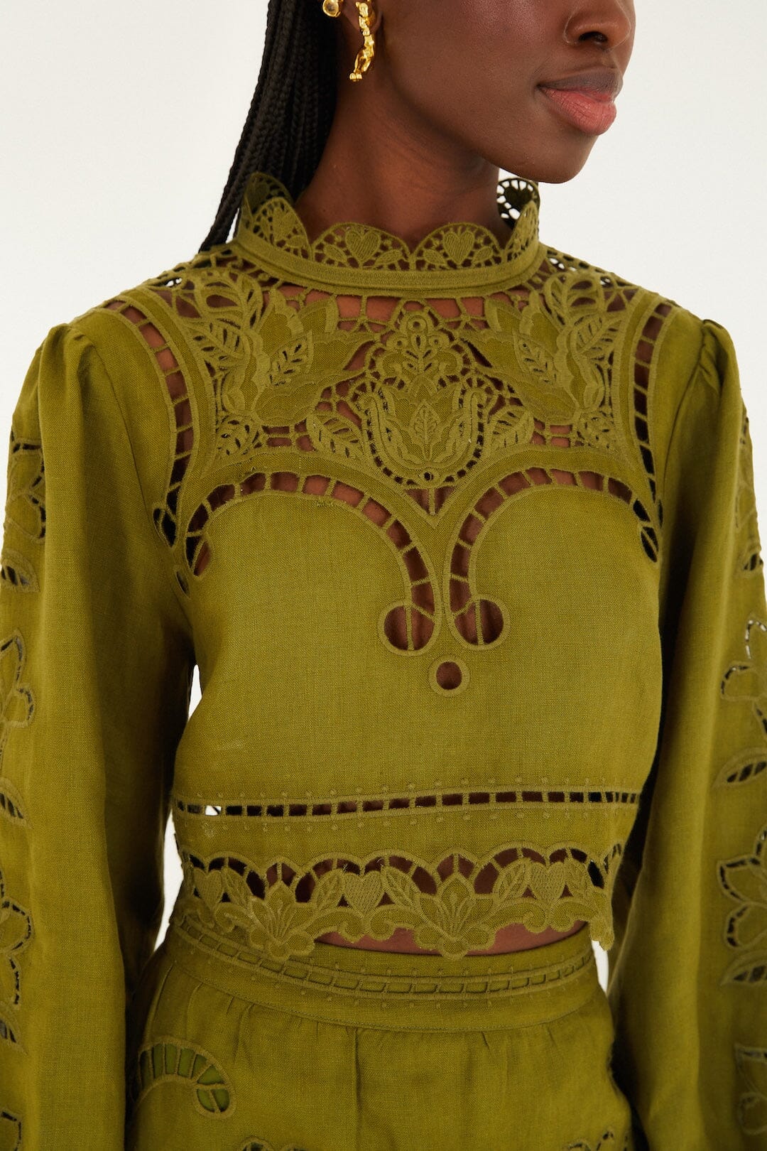 majestic garden green richelieu blouse