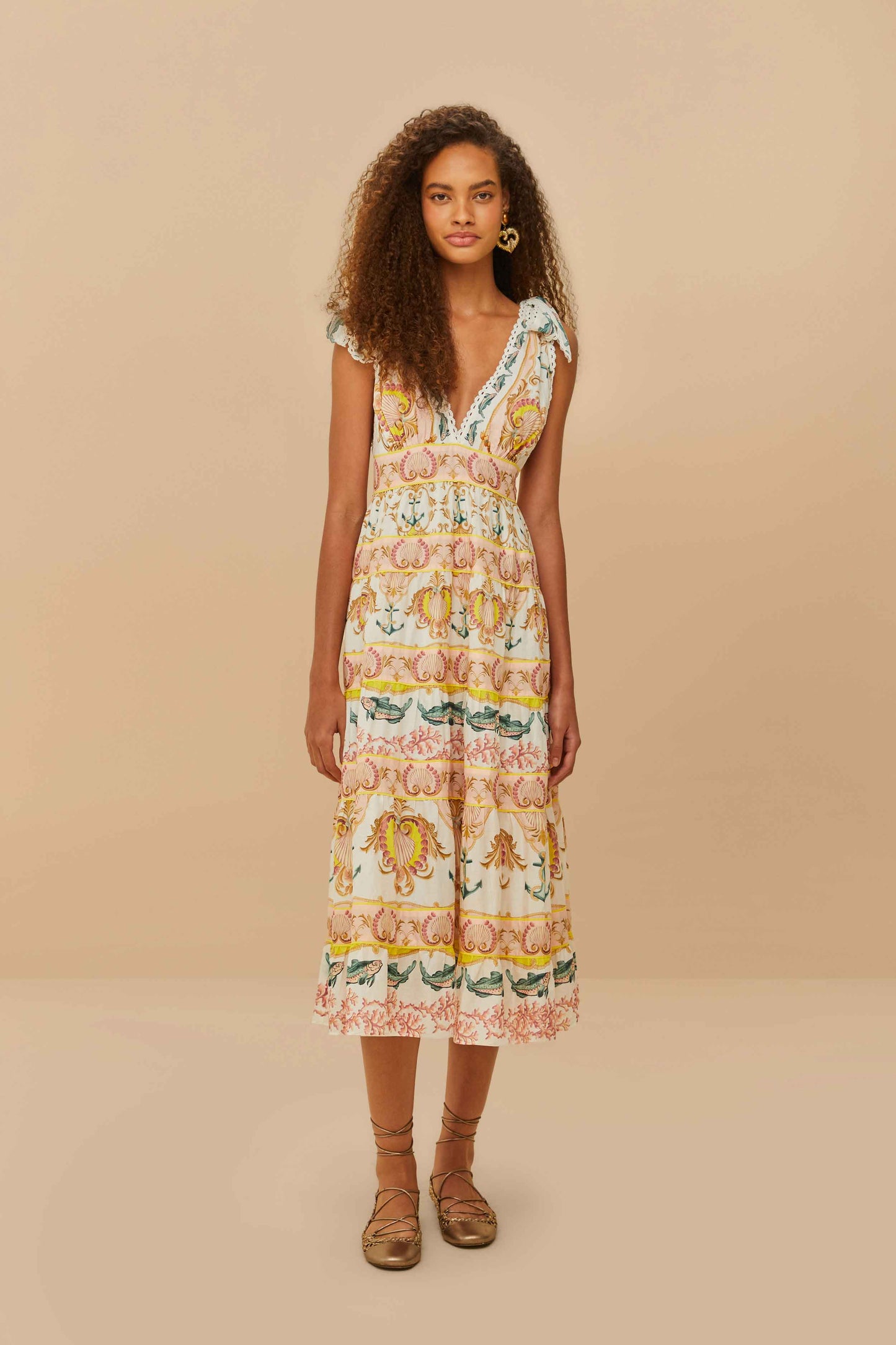 Vestido midi Off-White Maritime Magic