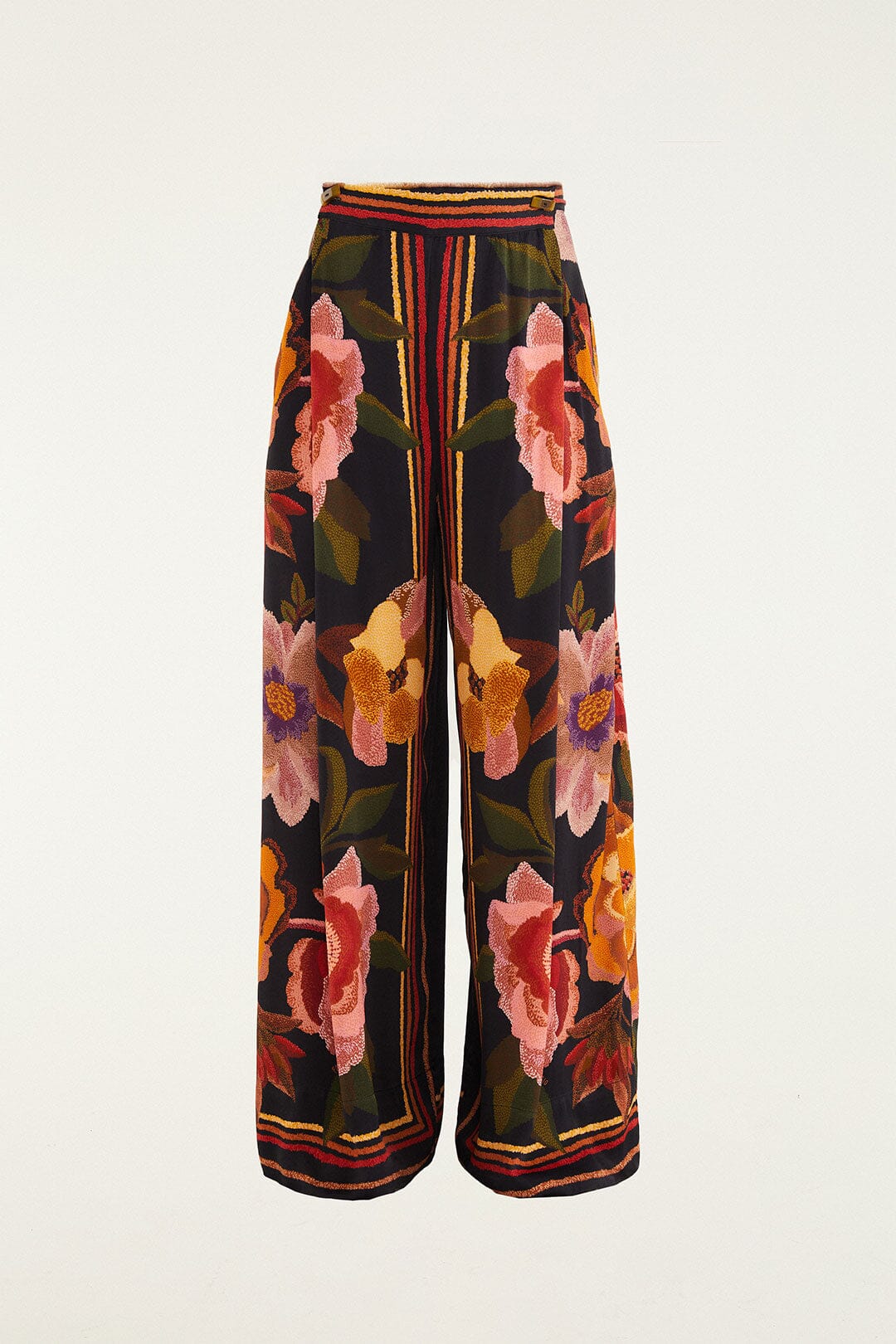 chenille flowers black pants