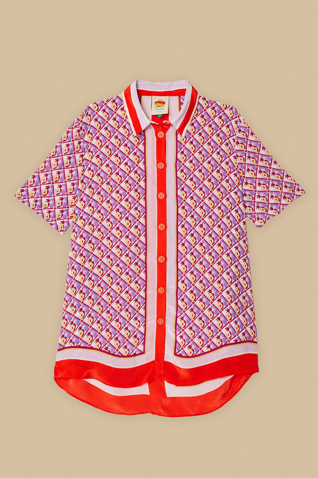 Camisa con estampado gráfico multicolor de piña