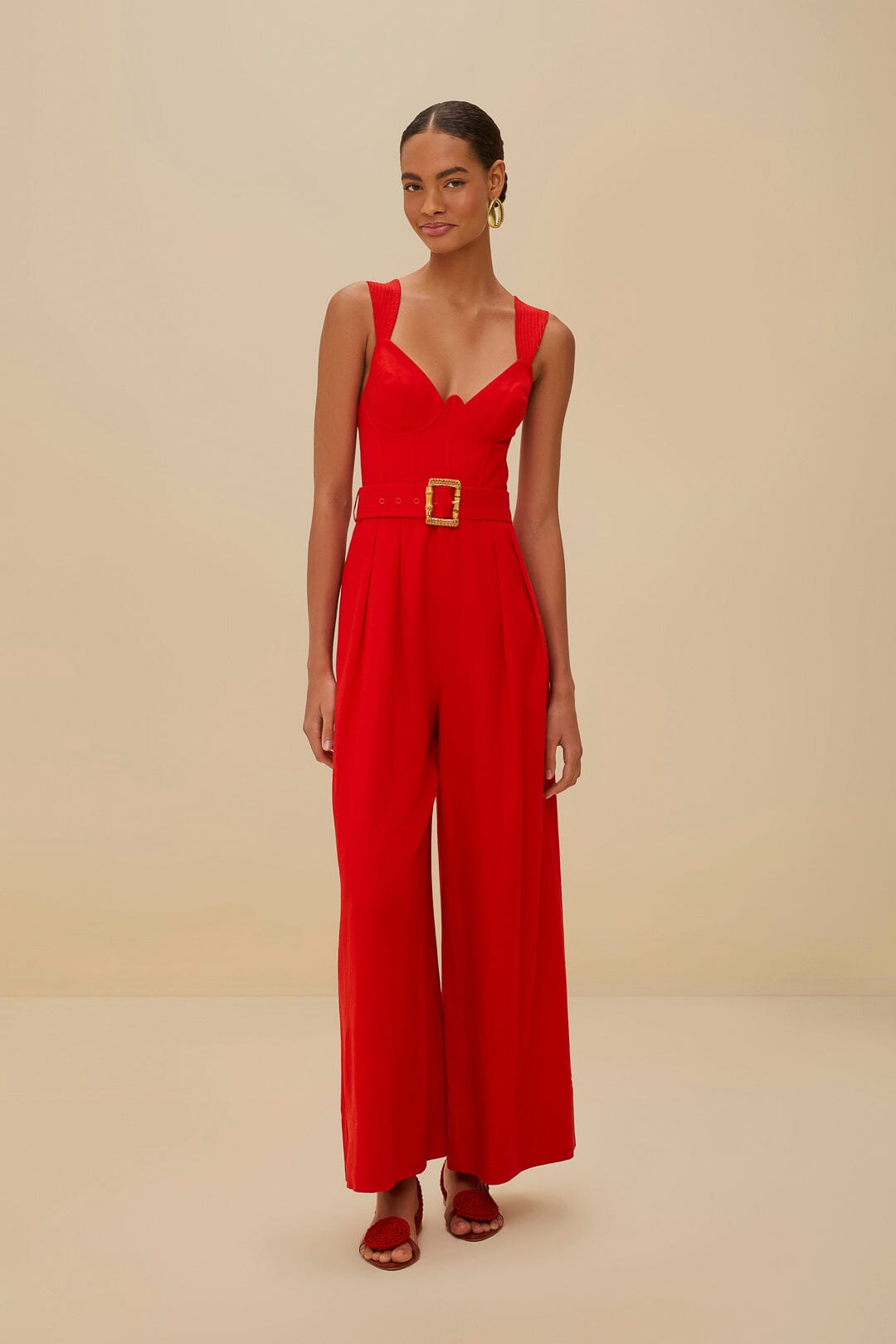 Mono rojo sin mangas LENZING™ ECOVERO™ Euroflax™