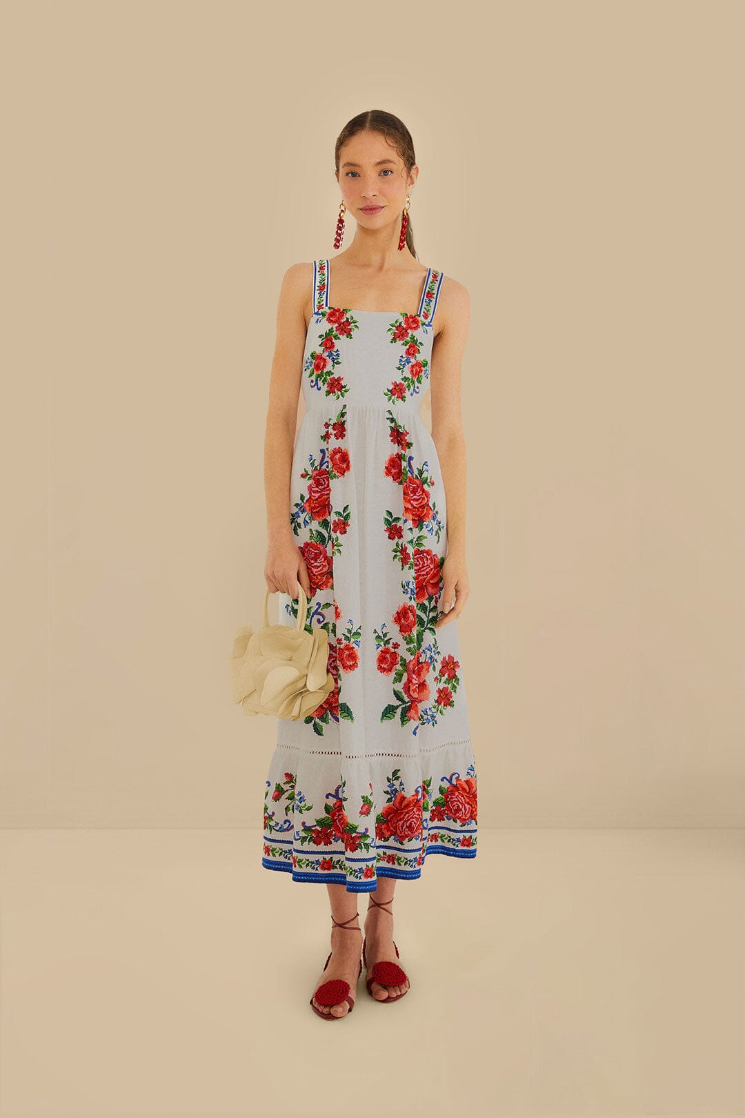 Bolso flor de piel marfil